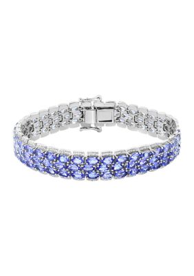 Effy Diamond And Tanzanite 3 Row Bracelet In Sterling Silver -  0191120848396