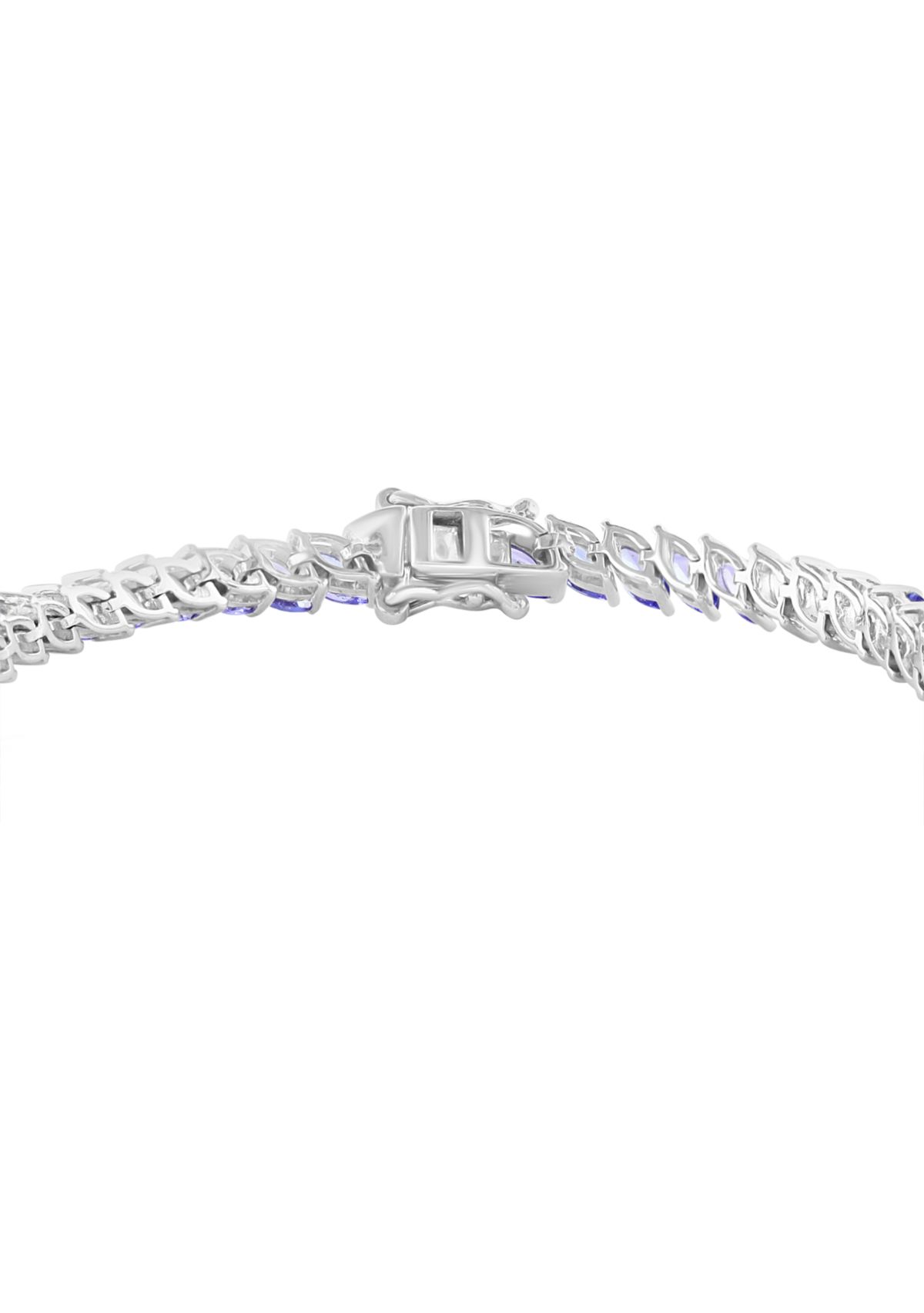Marquise Tanzanite Tennis Bracelet in Sterling Silver