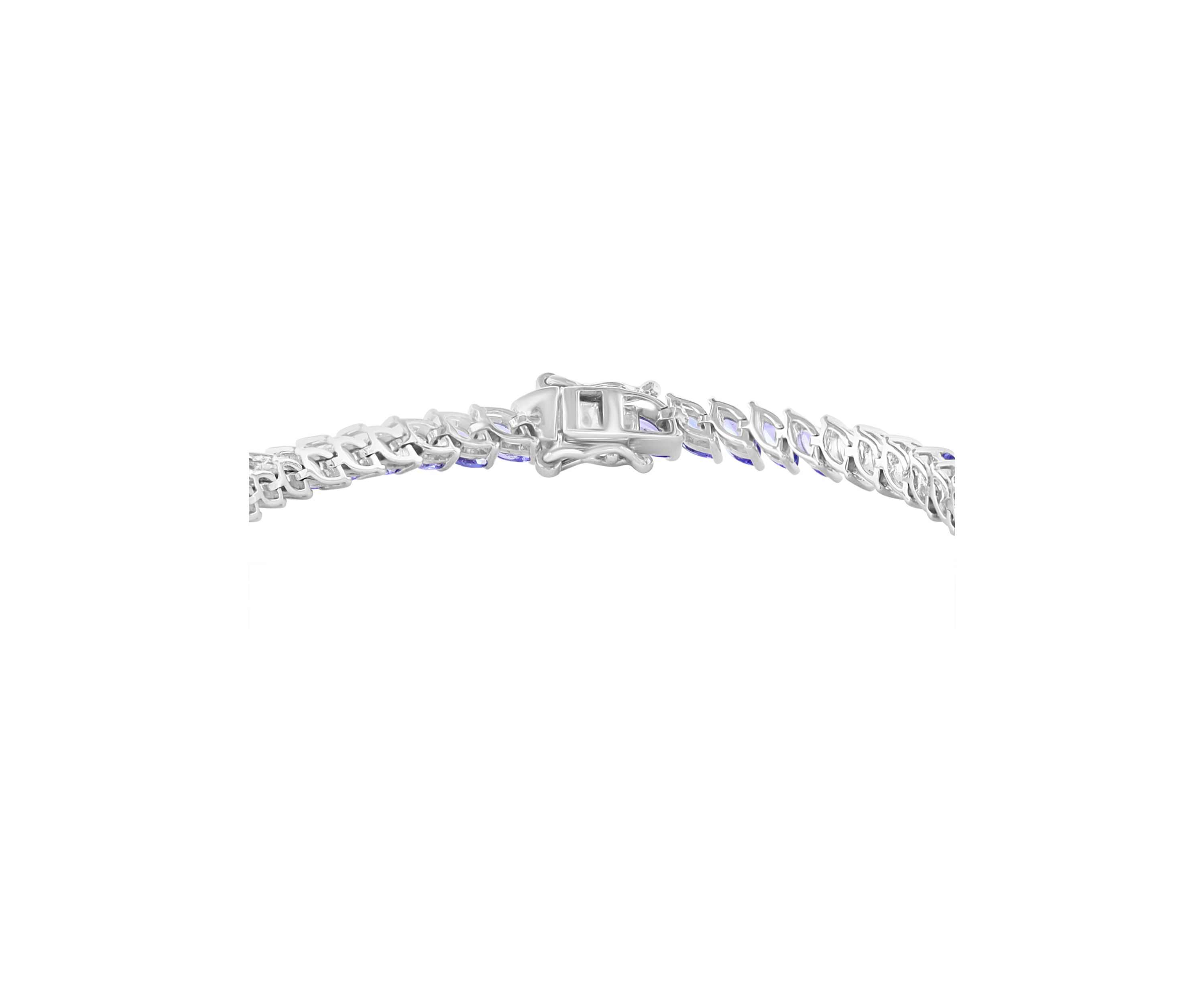 Marquise Tanzanite Tennis Bracelet in Sterling Silver