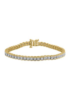 Effy 3/8 Ct. T.w. Diamond Tennis Bracelet In Gold Over Sterling Silver