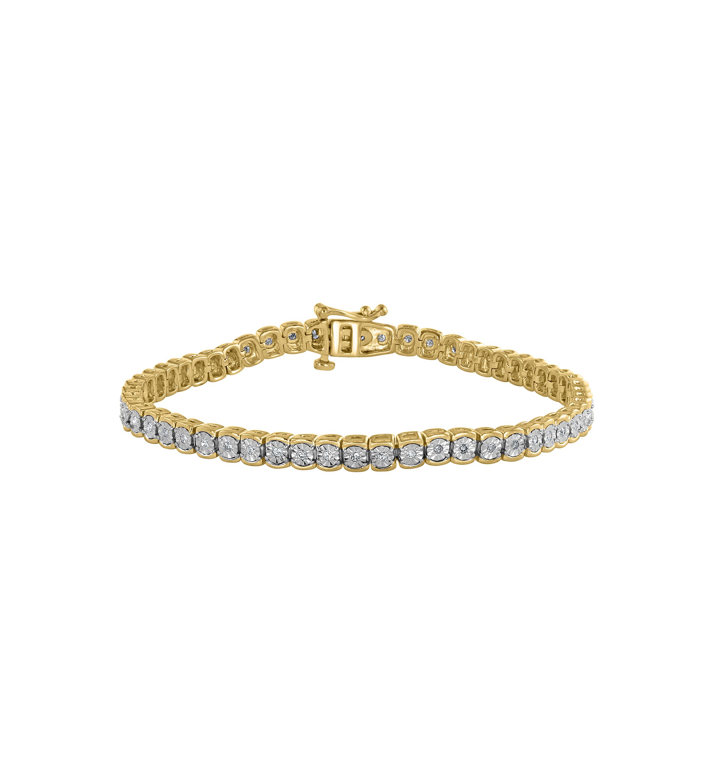 3/8 ct. t.w. Diamond Tennis Bracelet in Gold Over Sterling Silver 
