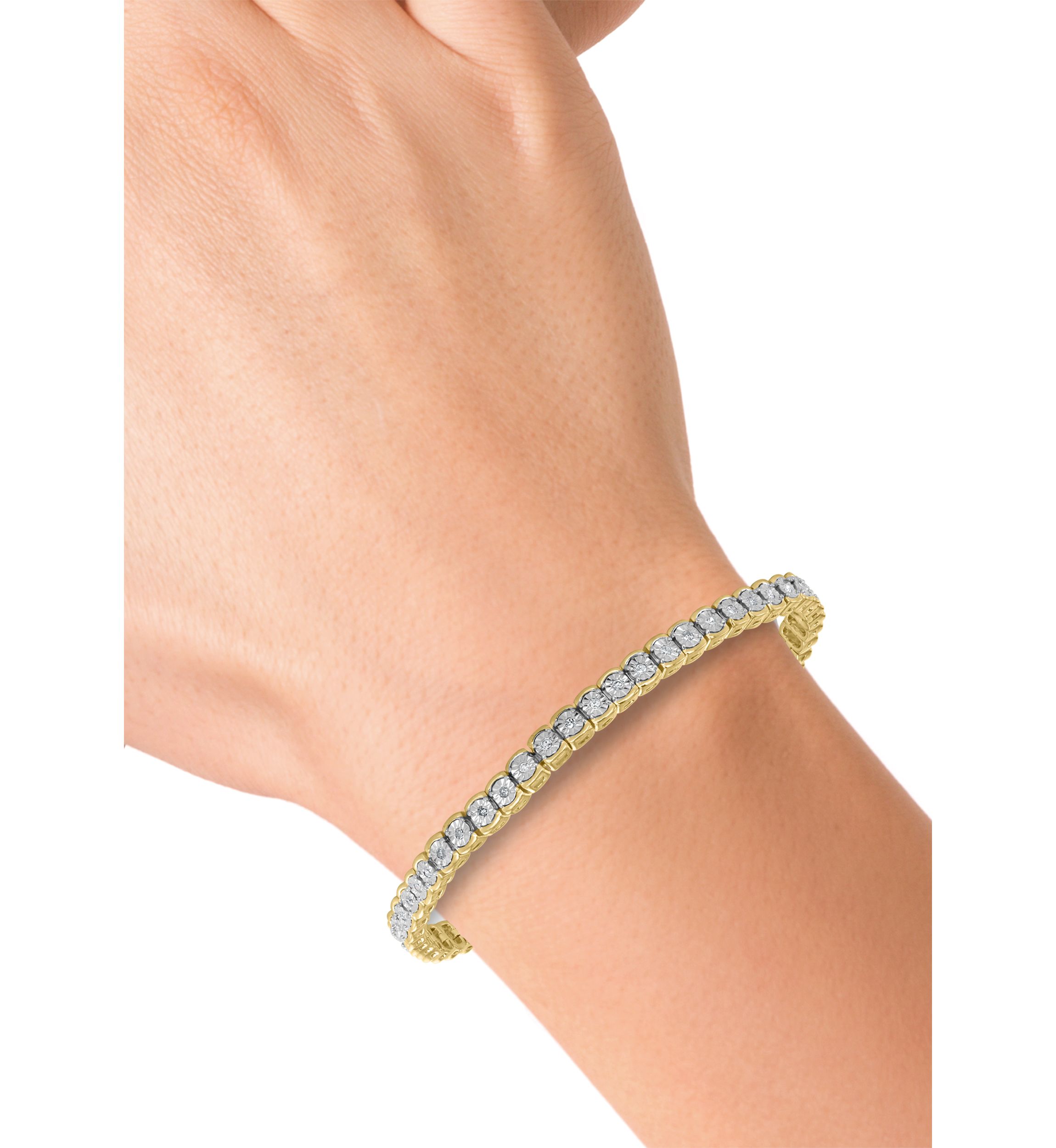3/8 ct. t.w. Diamond Tennis Bracelet in Gold Over Sterling Silver 