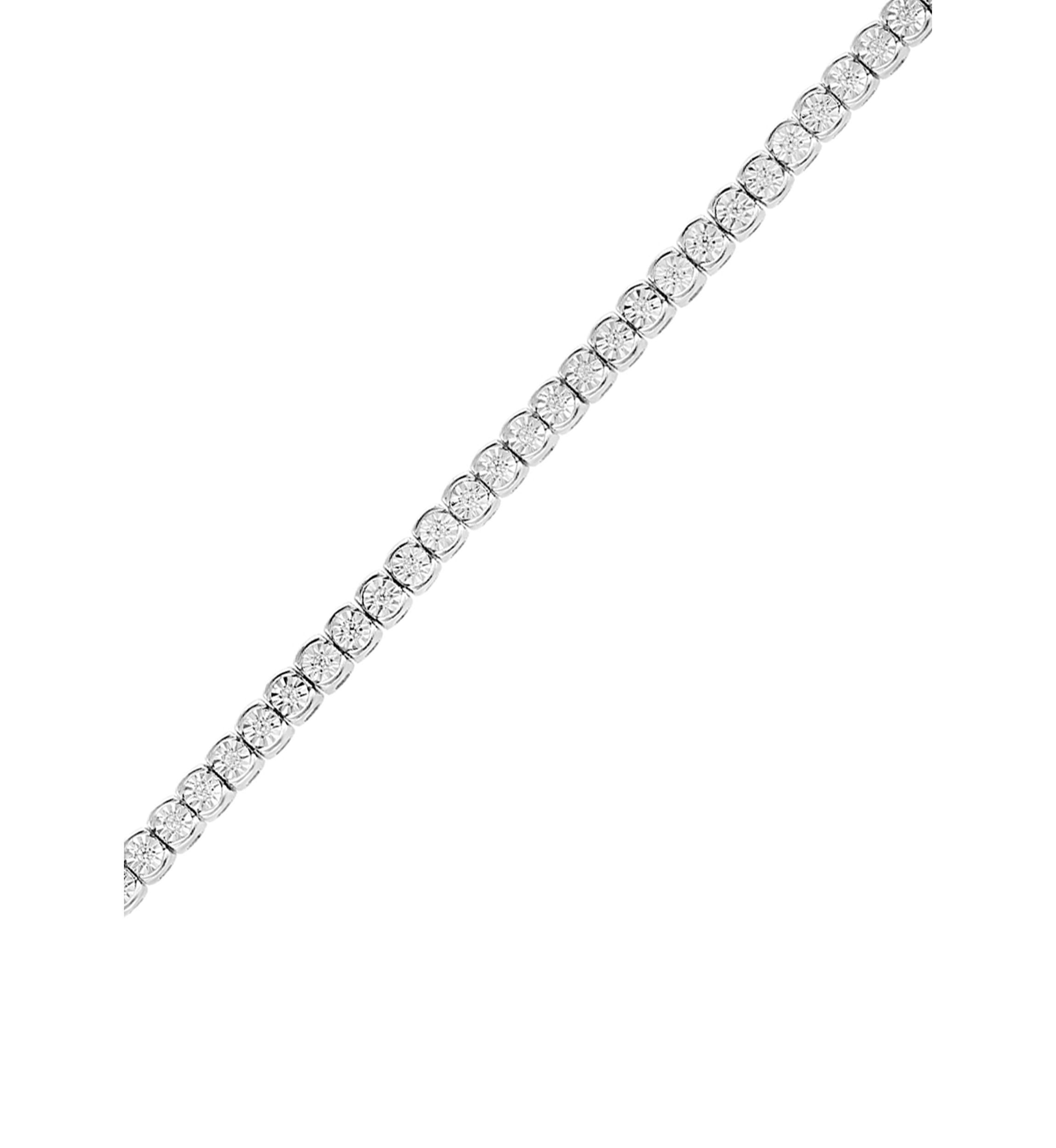 Sterling Silver 1/2 ct. t.w. Diamond Illusion Tennis Bracelet