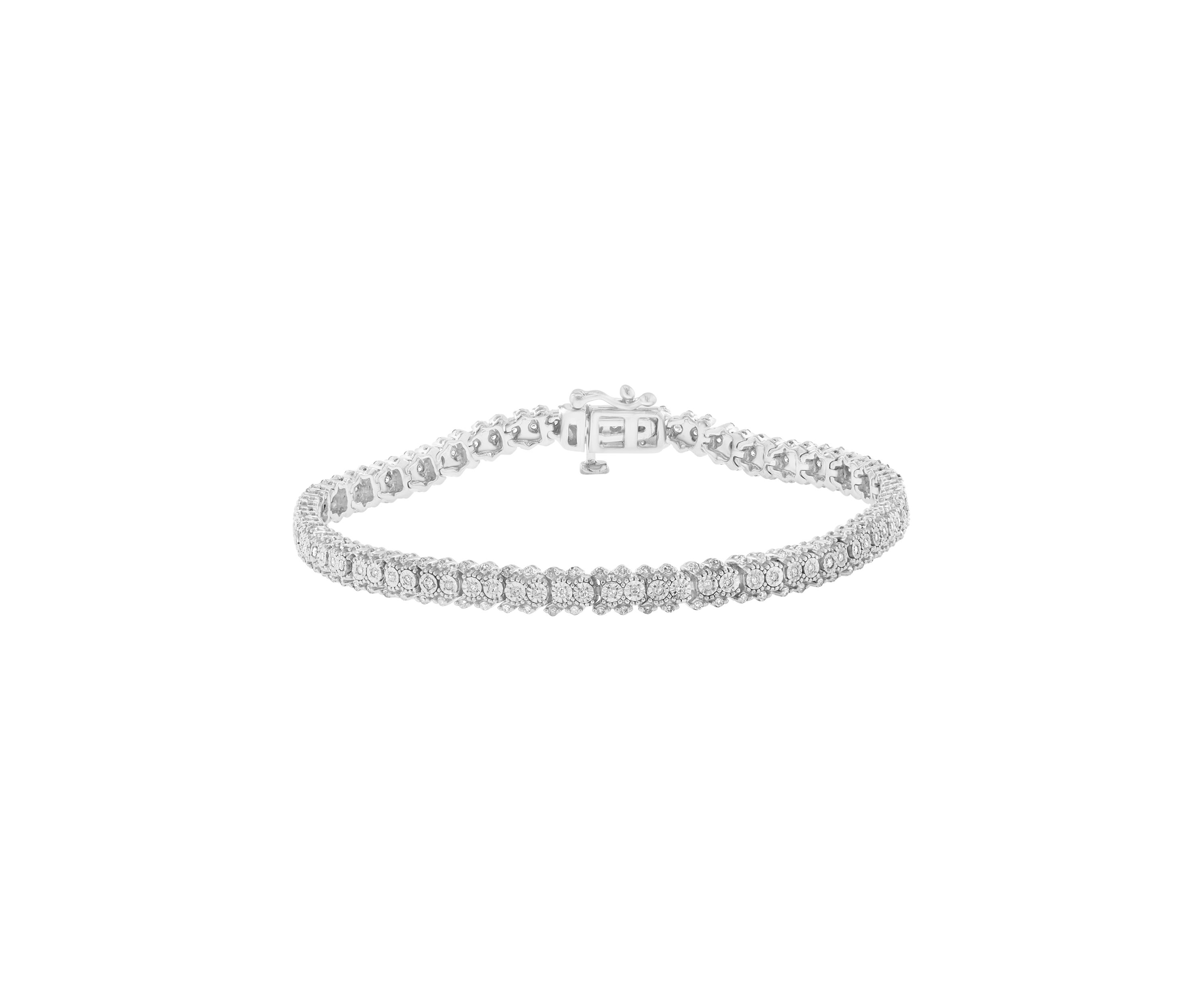 Sterling Silver Diamond Tennis Bracelet 