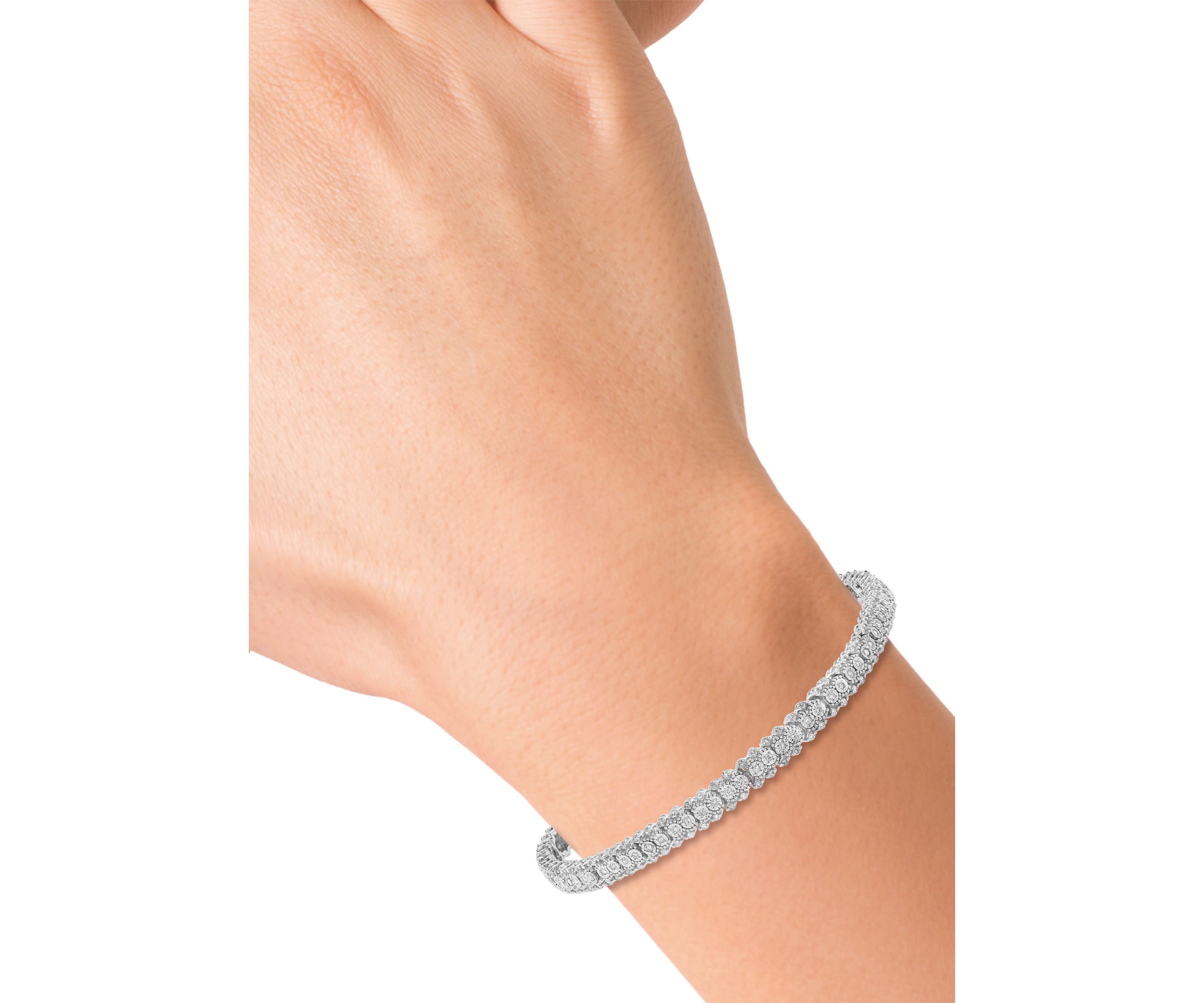 Sterling Silver Diamond Tennis Bracelet 