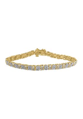 Effy 1/5 Ct. T.w. Diamond Bracelet In Gold Over Sterling Silver