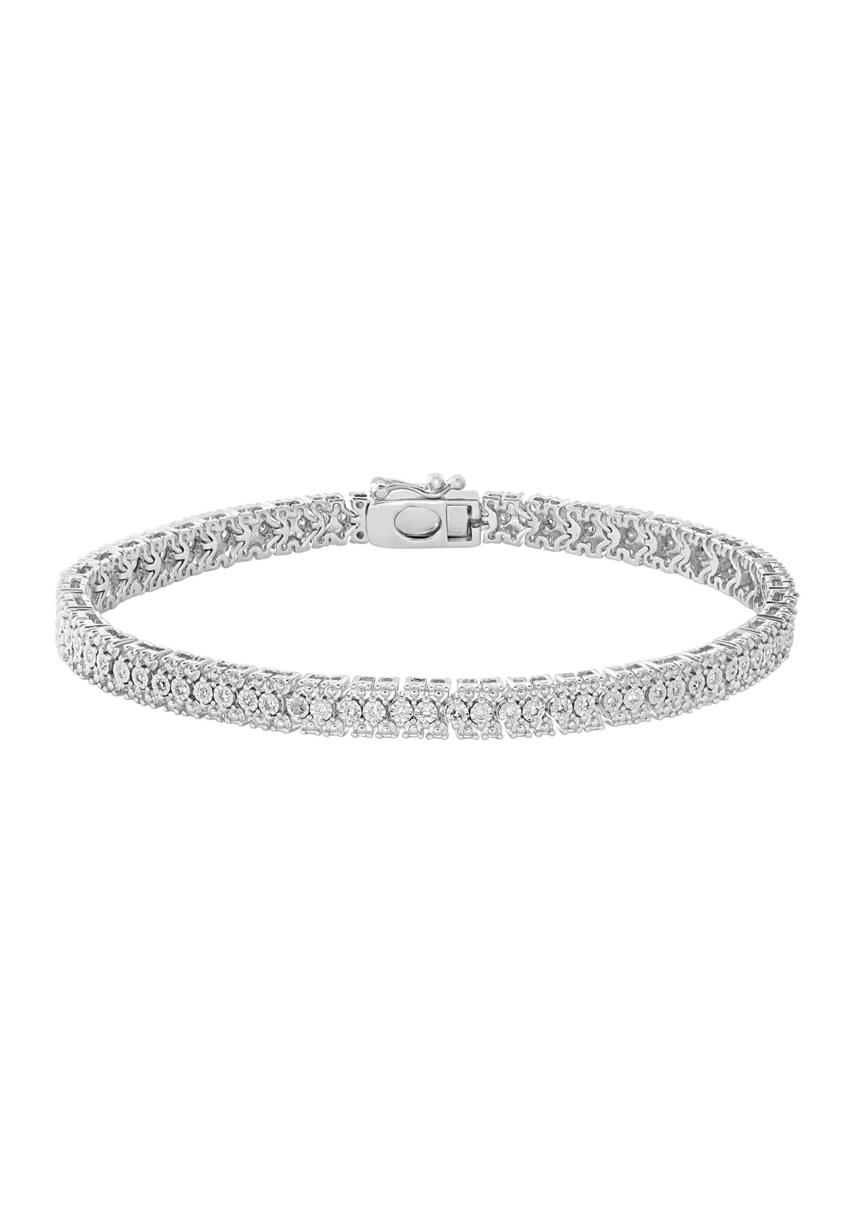 Sterling Silver 1/2 ct. t.w. Miracle Set Diamond Tennis Bracelet 
