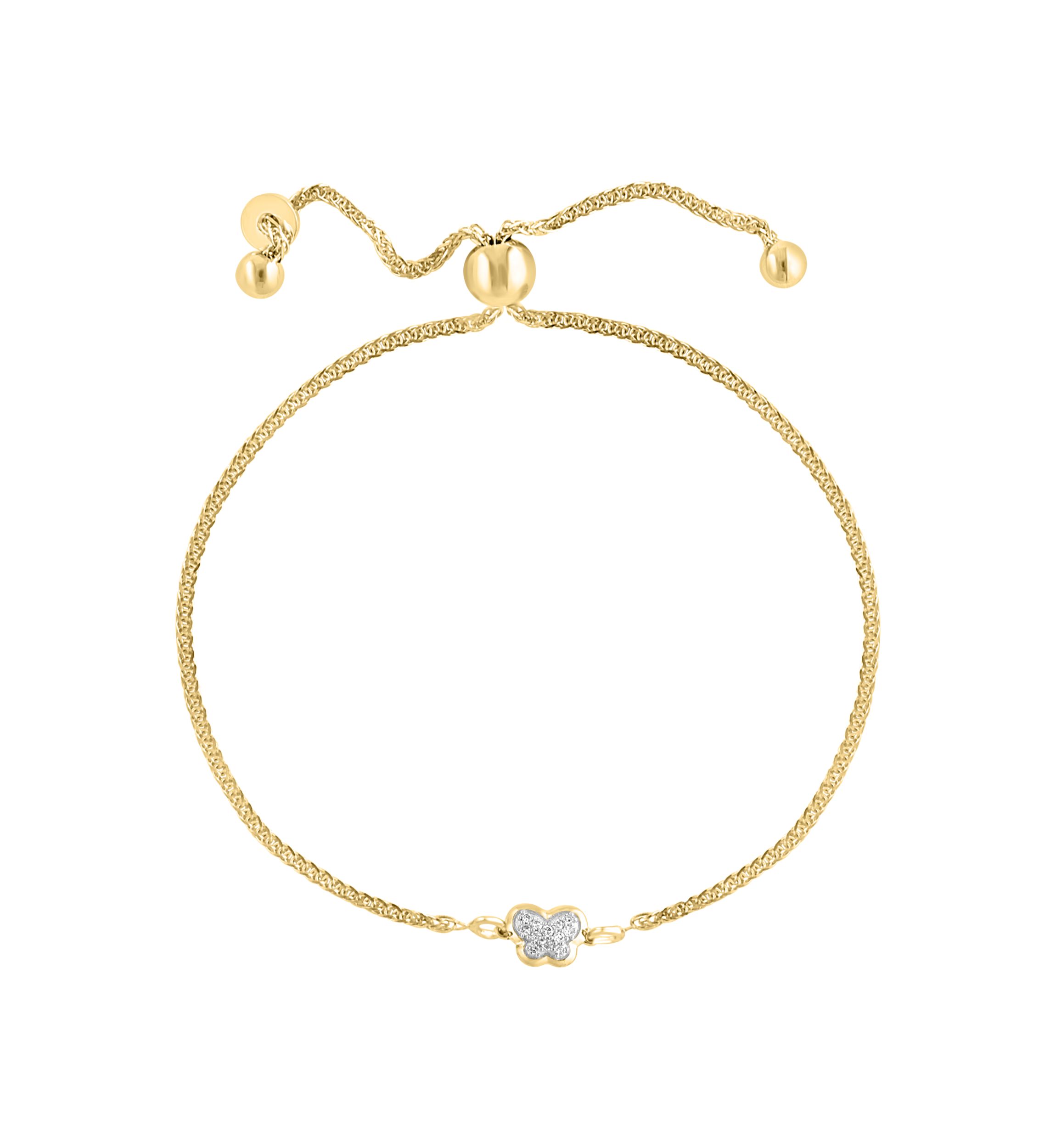 Gold Over Silver Diamond Bracelet 