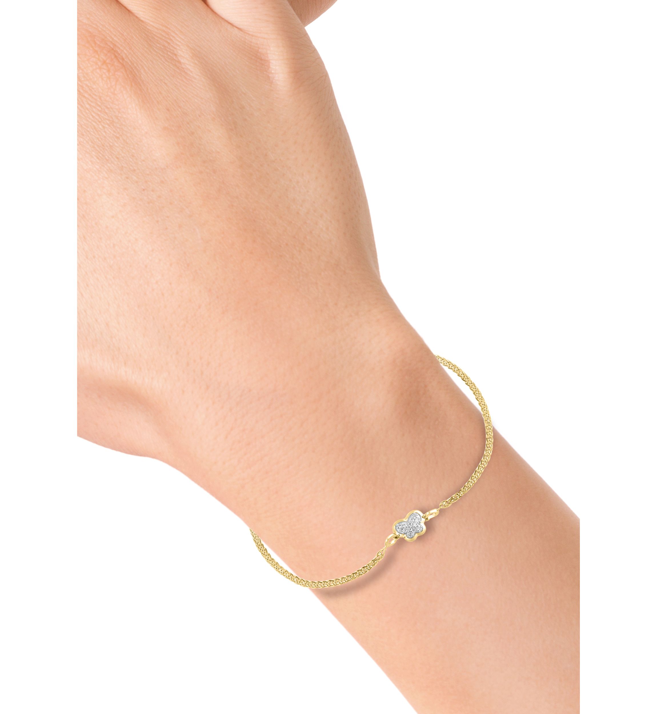 Gold Over Silver Diamond Bracelet 