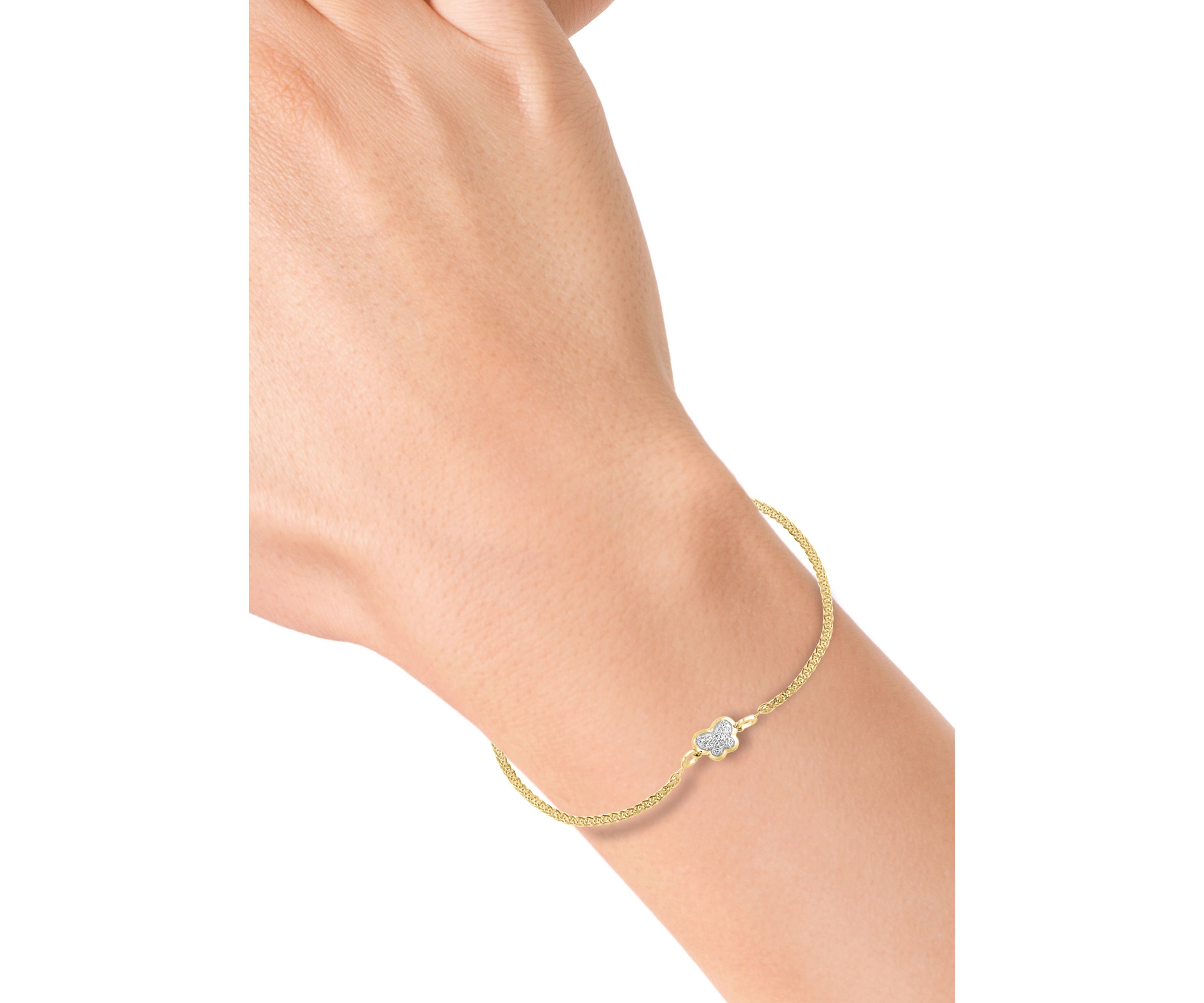Gold Over Silver Diamond Bracelet 