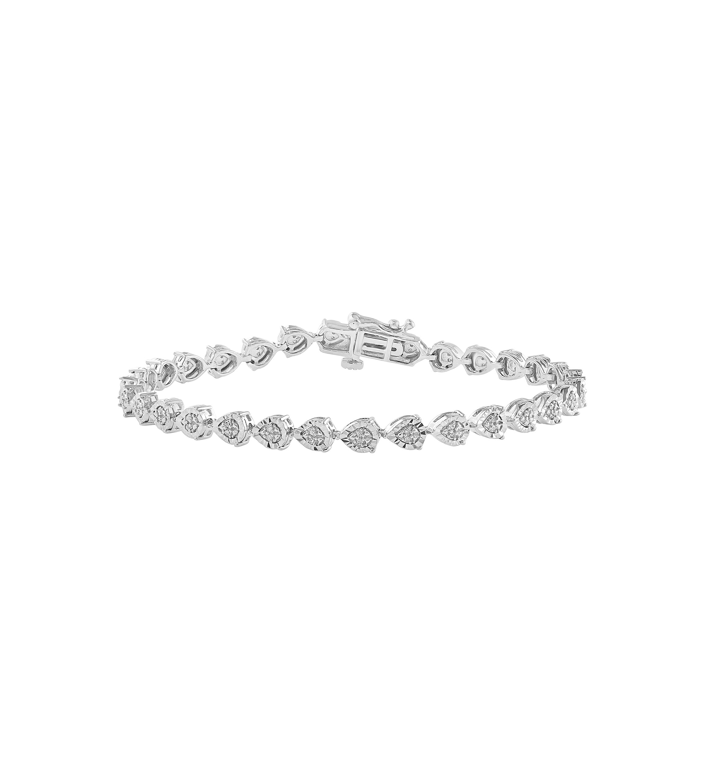 1/4 ct. t.w. Diamond Miracle Set Bangle Bracelet in Sterling Silver