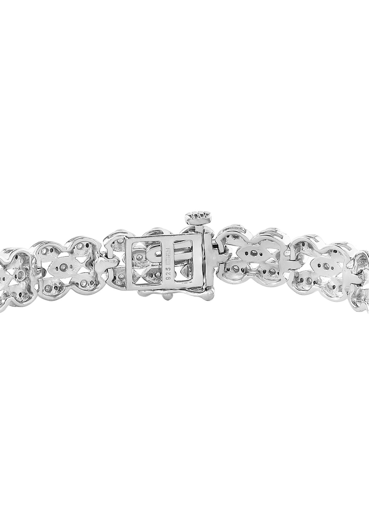 3/4 ct. t.w. Diamond 3 Row Tennis Bracelet in Sterling Silver