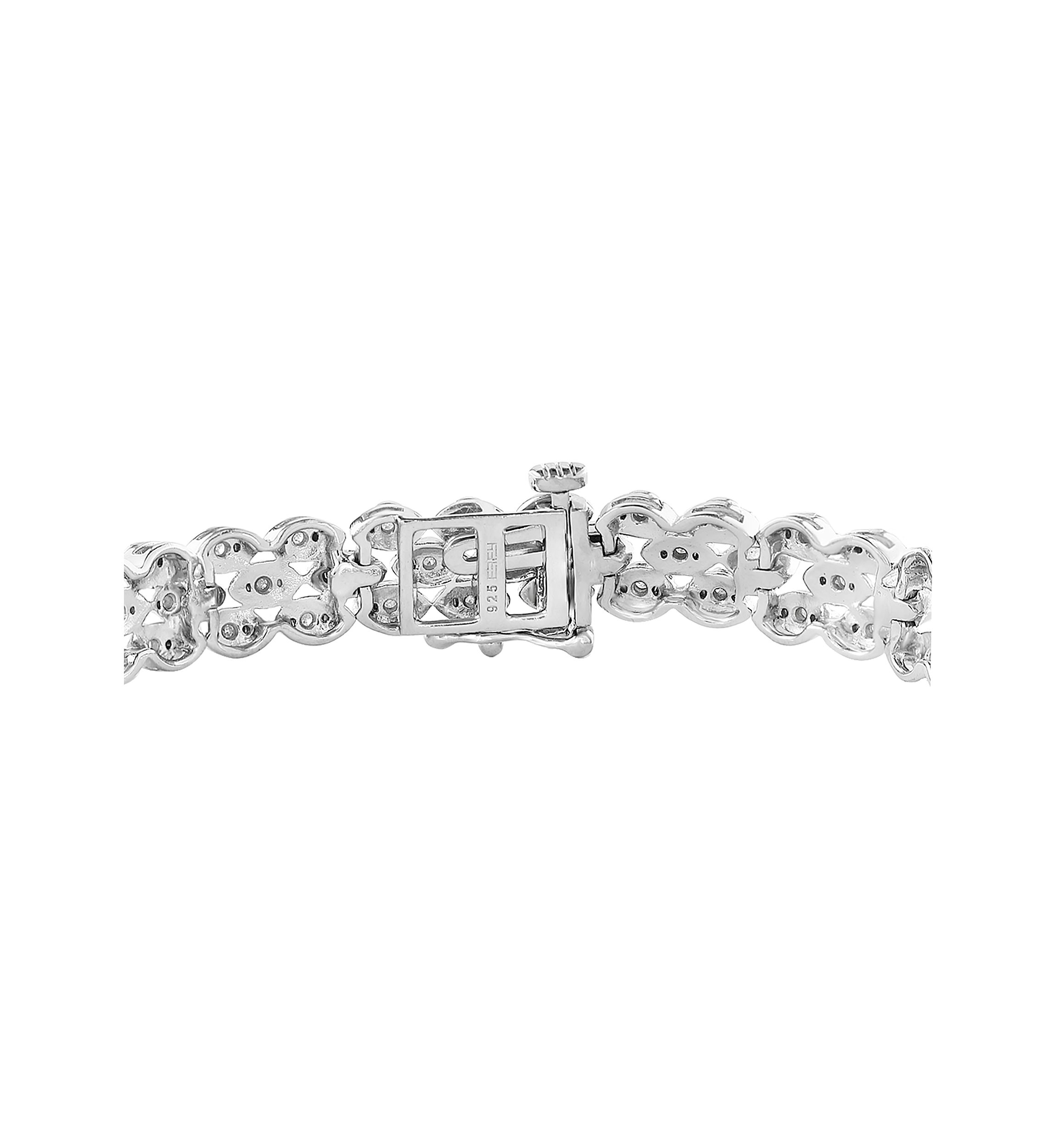 3/4 ct. t.w. Diamond 3 Row Tennis Bracelet in Sterling Silver