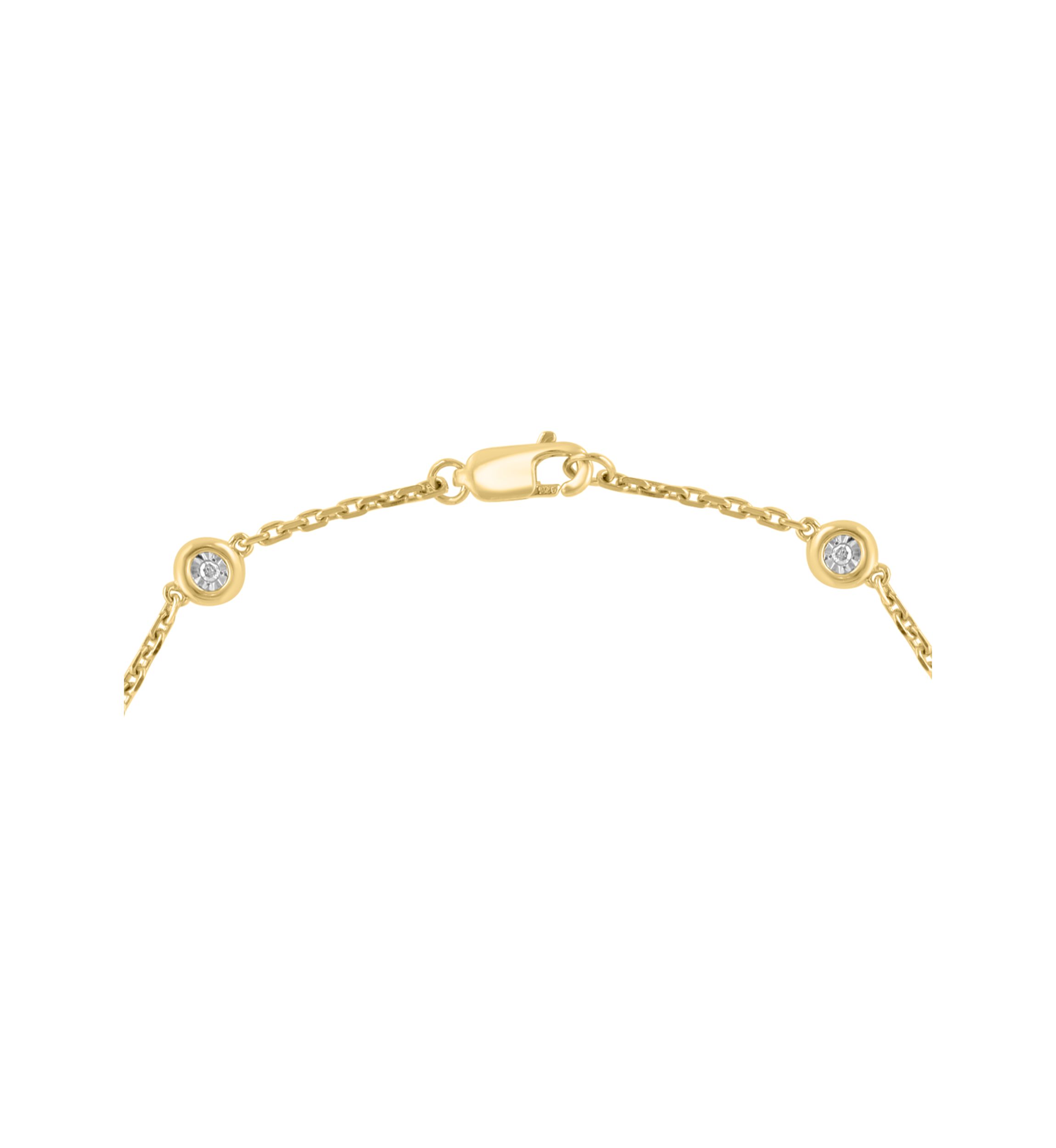 Miracle Set Diamond Station Bracelet in Gold-Plated Sterling Silver 