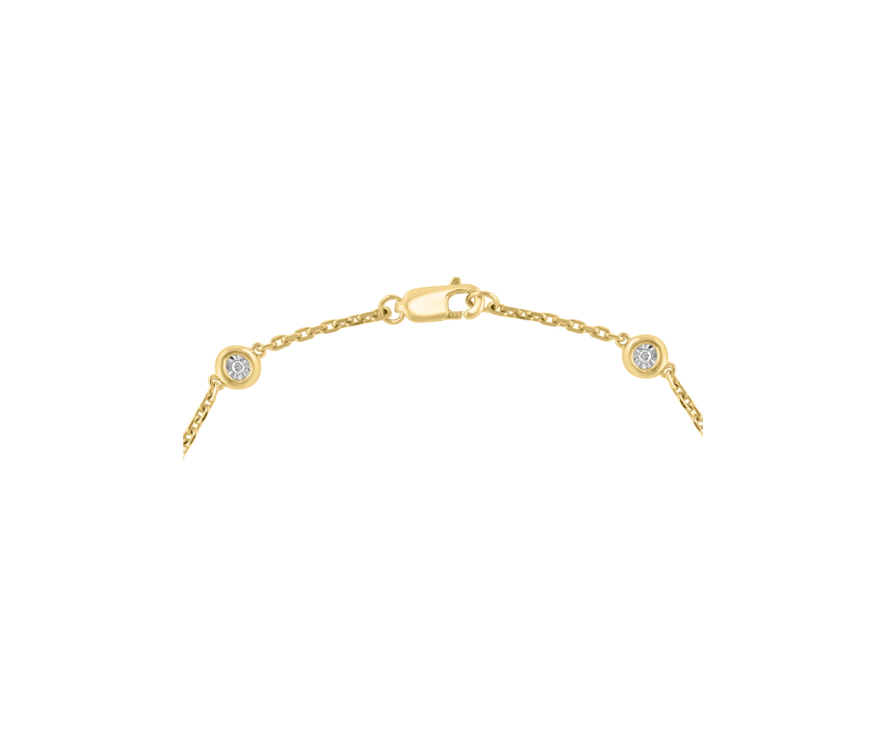 Miracle Set Diamond Station Bracelet in Gold-Plated Sterling Silver 
