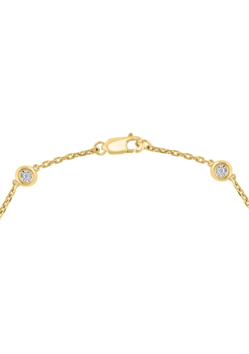 Miracle Set Diamond Station Bracelet in Gold-Plated Sterling Silver 
