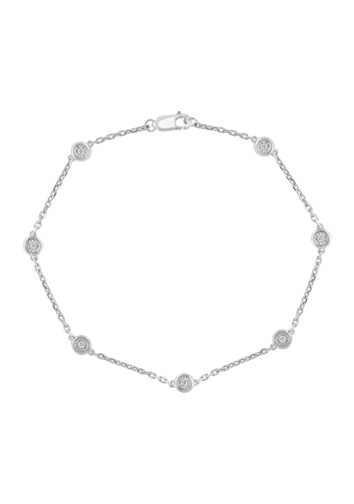 Miracle Set Diamond Station Bracelet in Sterling Silver 