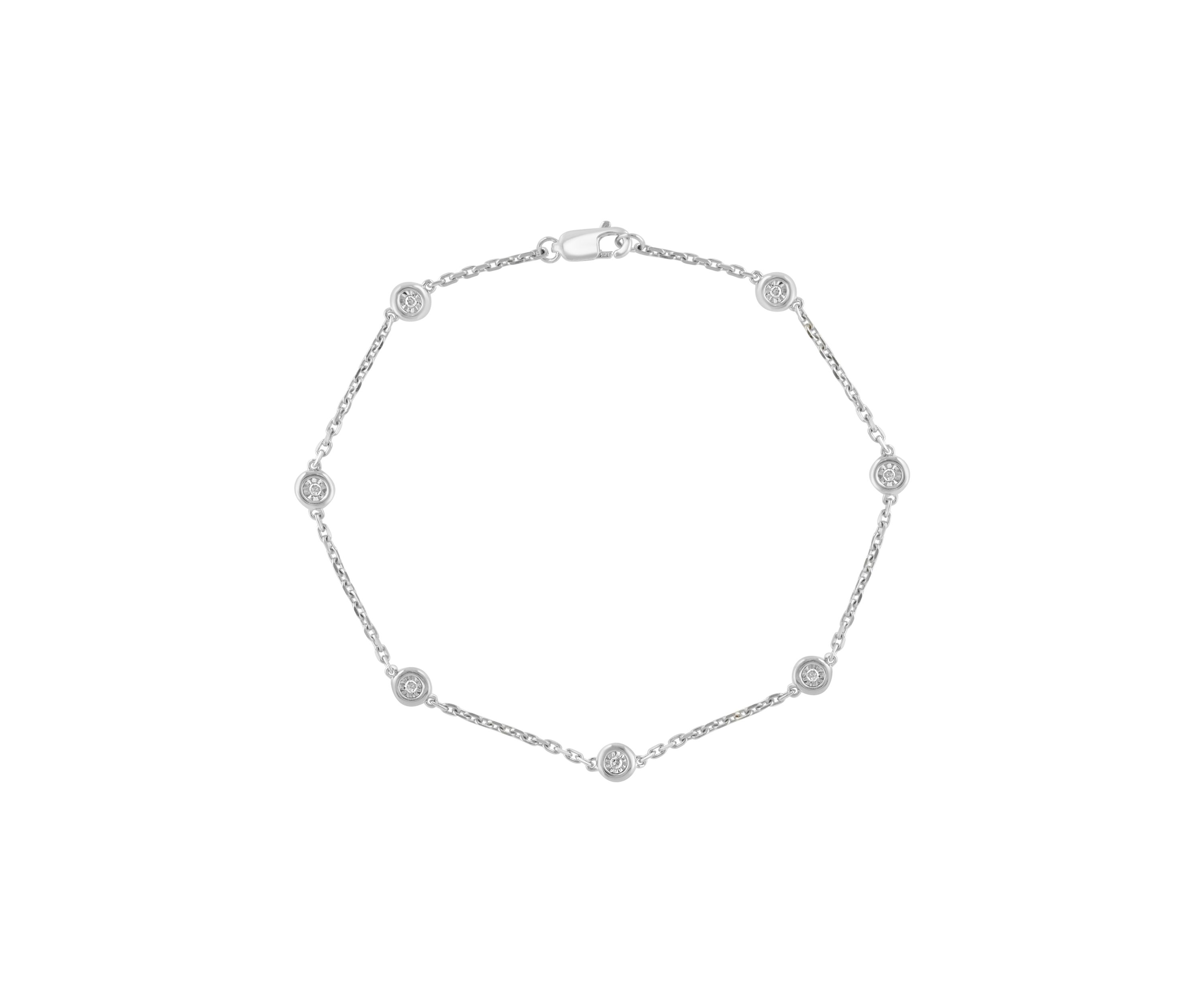 Miracle Set Diamond Station Bracelet in Sterling Silver 