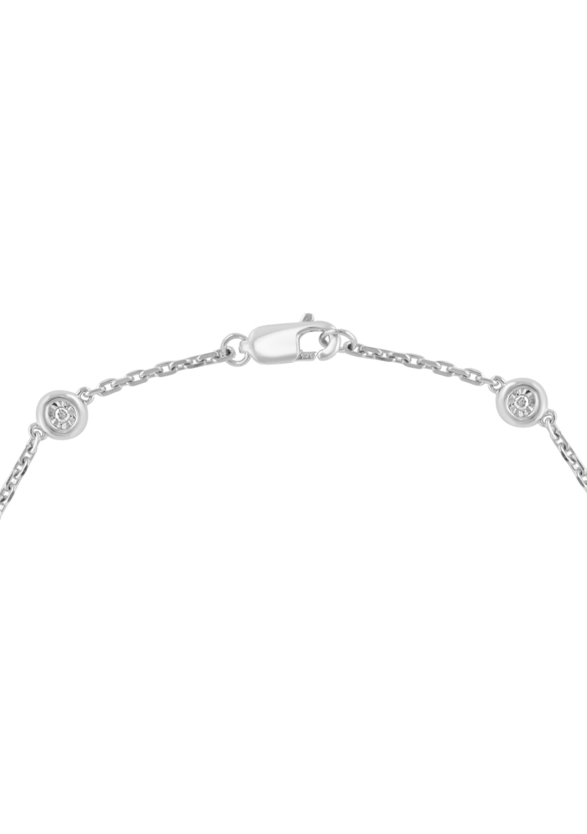 Miracle Set Diamond Station Bracelet in Sterling Silver 