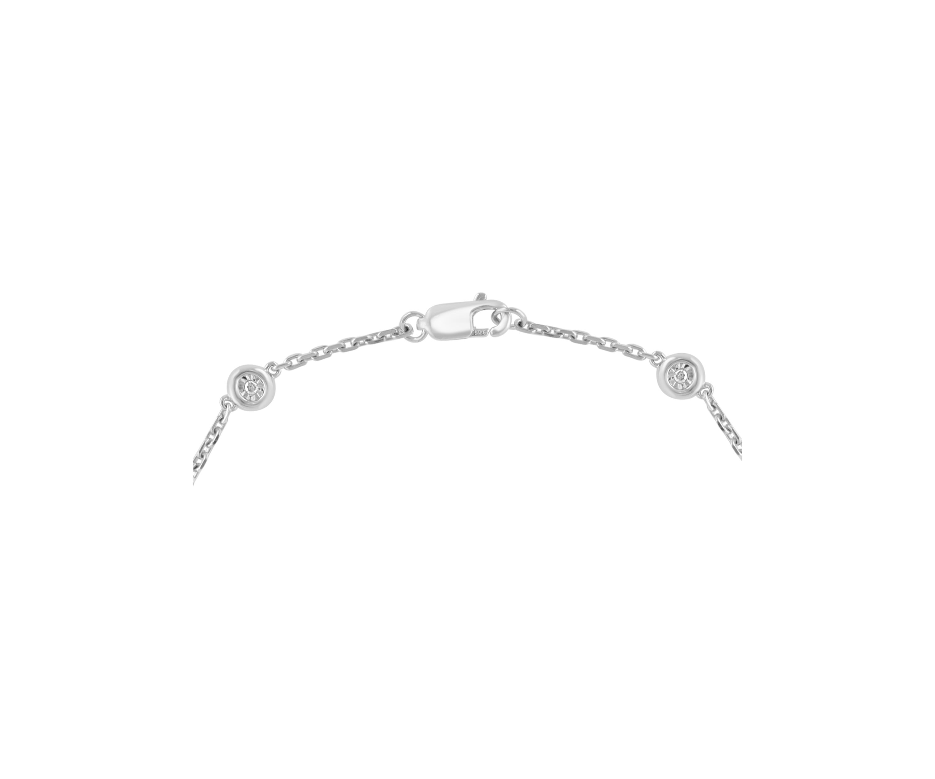 Miracle Set Diamond Station Bracelet in Sterling Silver 