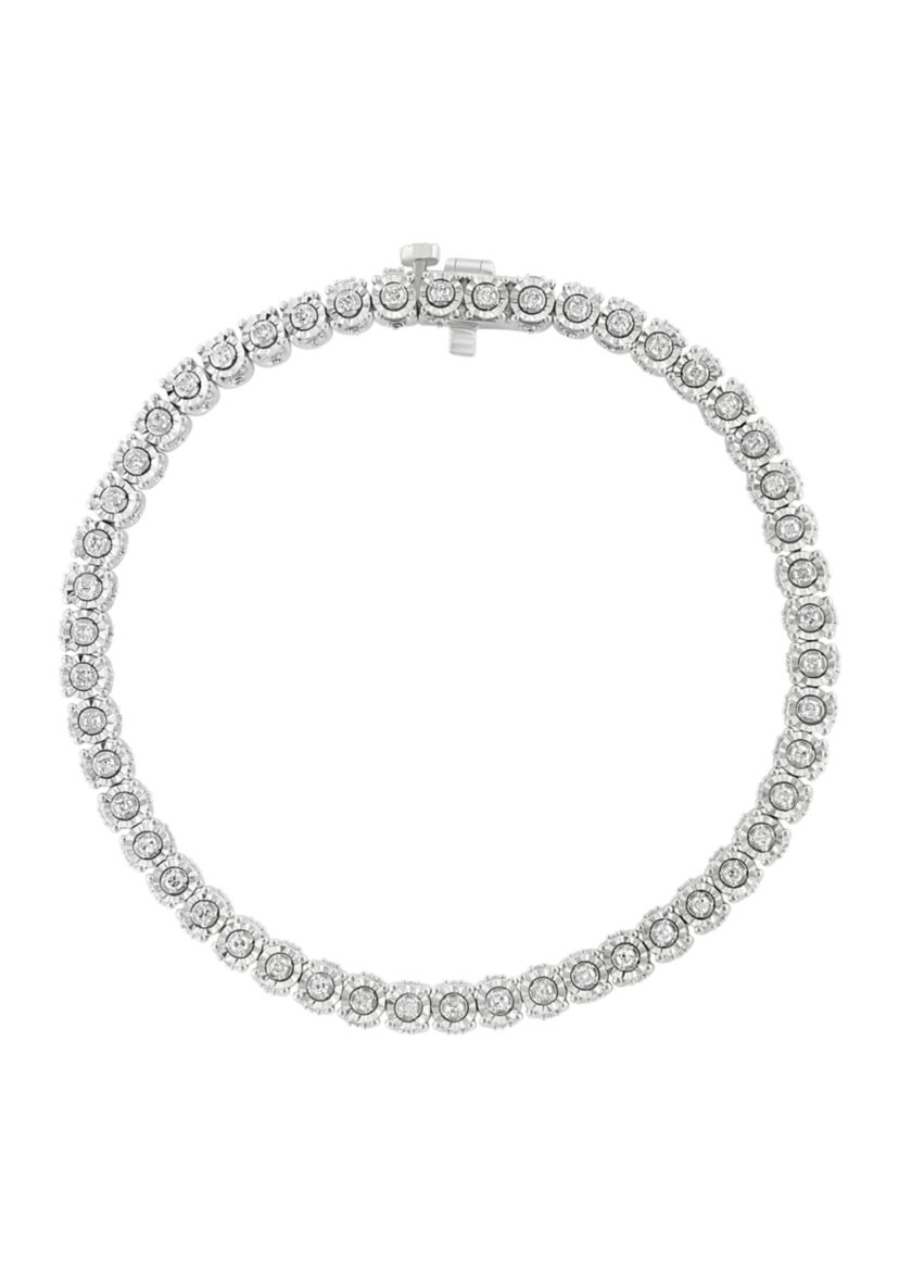 9/10 ct. t.w. Diamond Tennis Bracelet in Sterling Silver