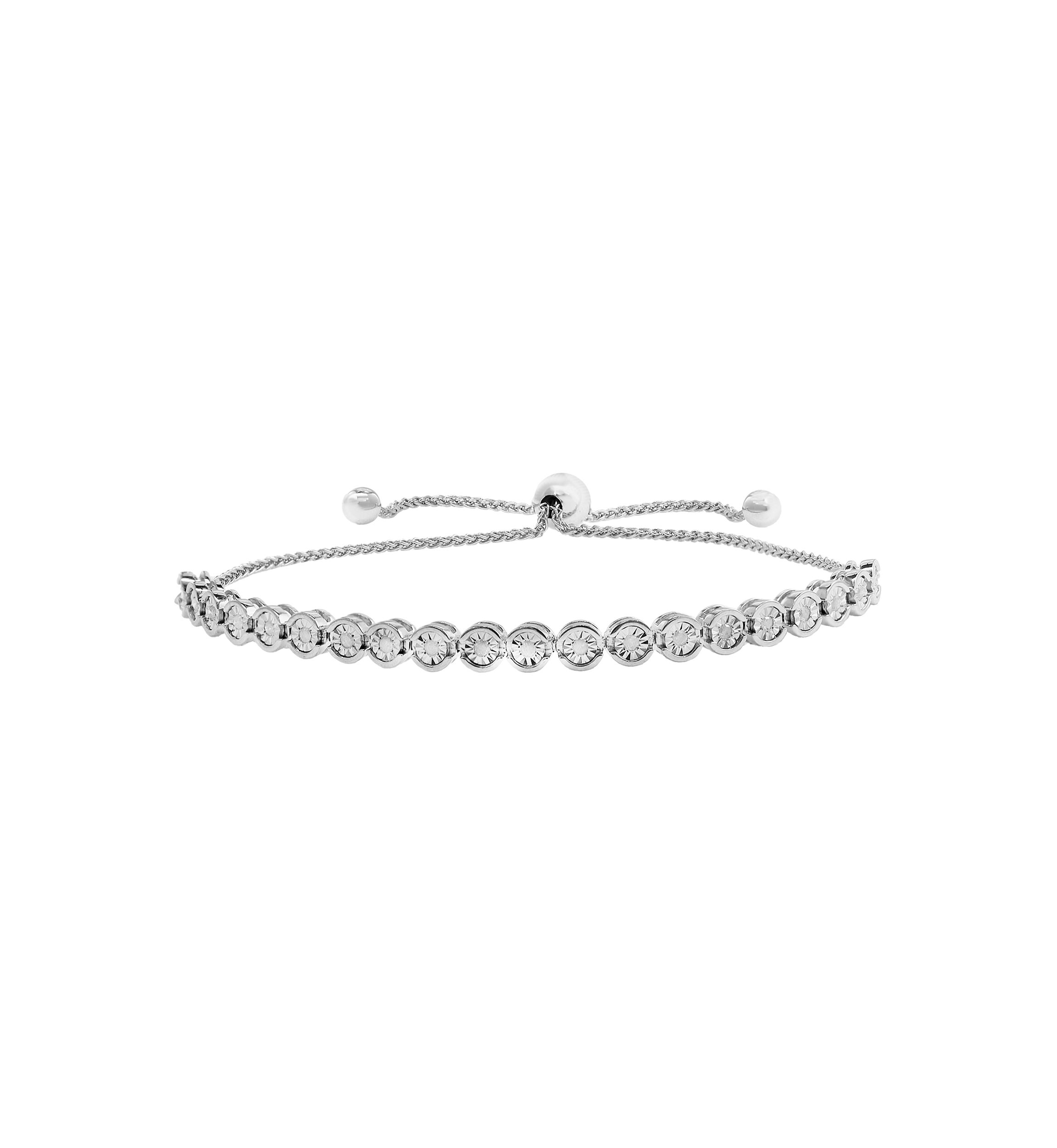 Sterling Silver Diamond Bracelet 