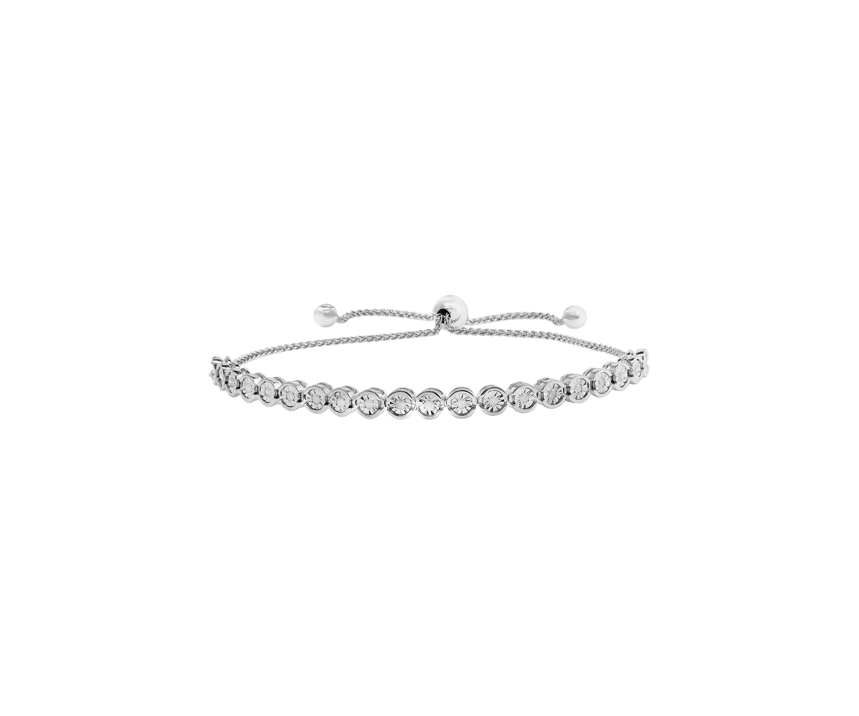Sterling Silver Diamond Bracelet 