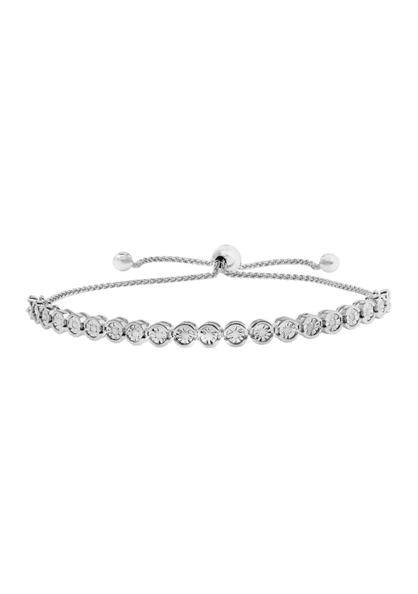Sterling Silver Diamond Bracelet 