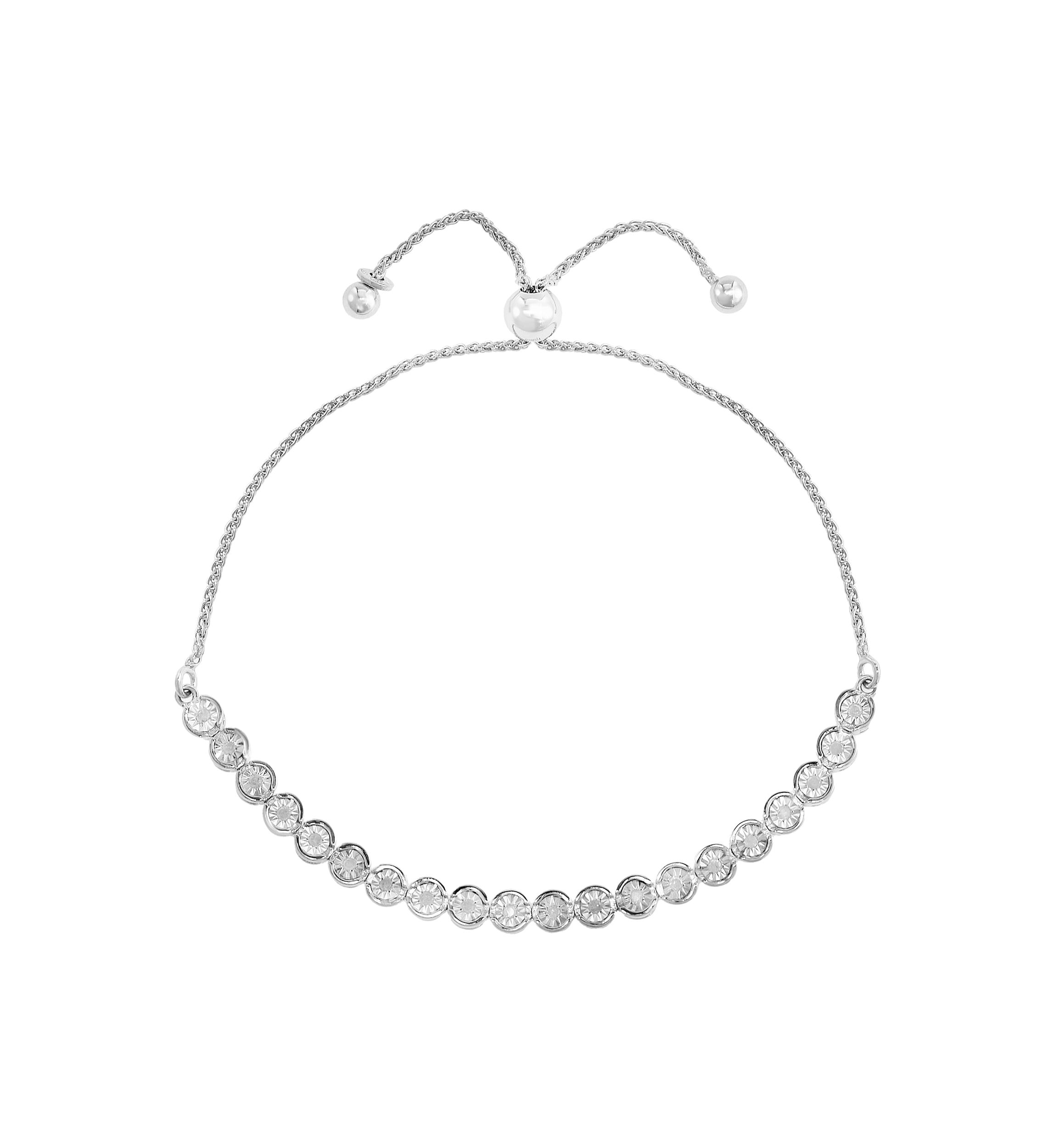 Sterling Silver Diamond Bracelet 