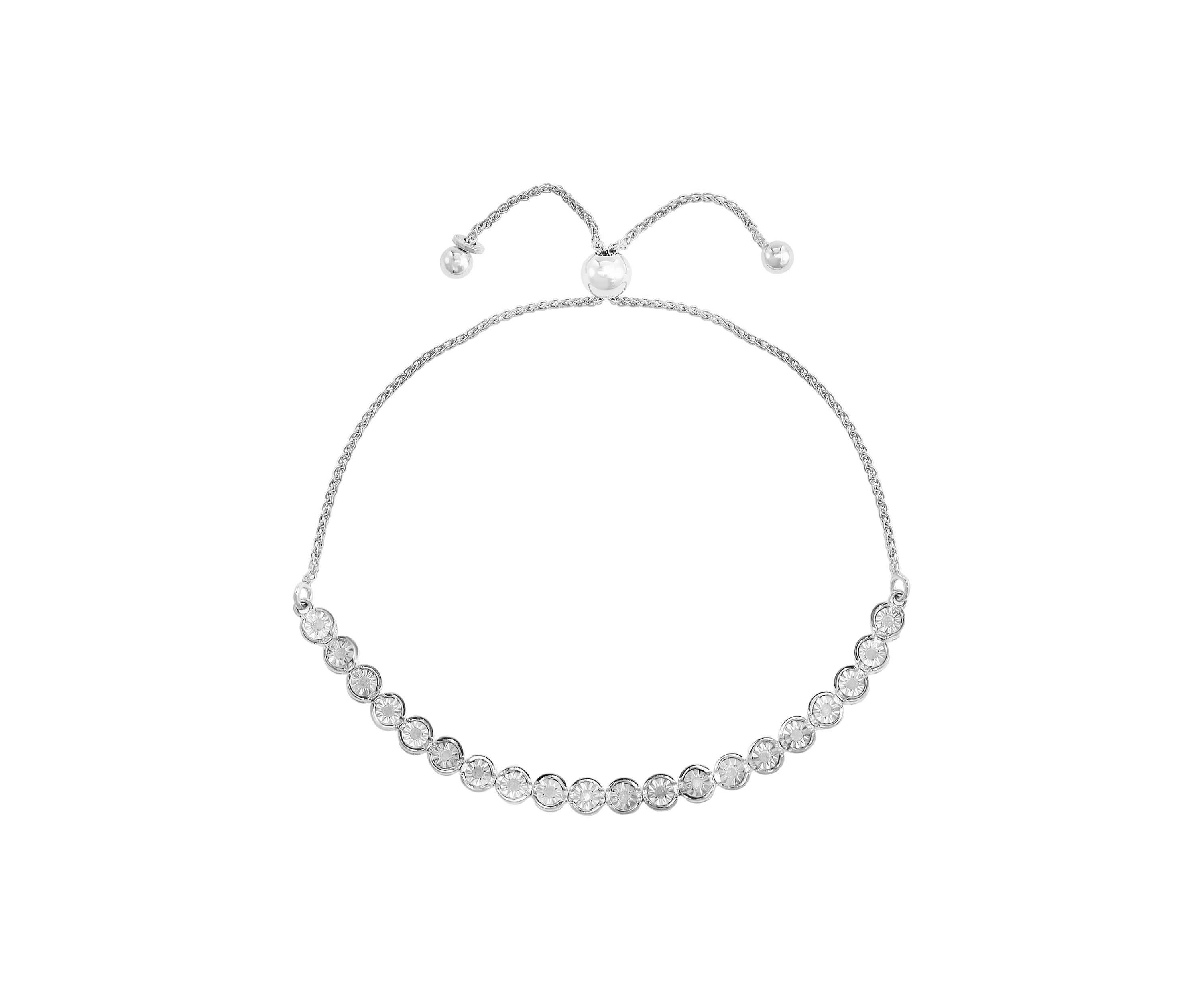 Sterling Silver Diamond Bracelet 