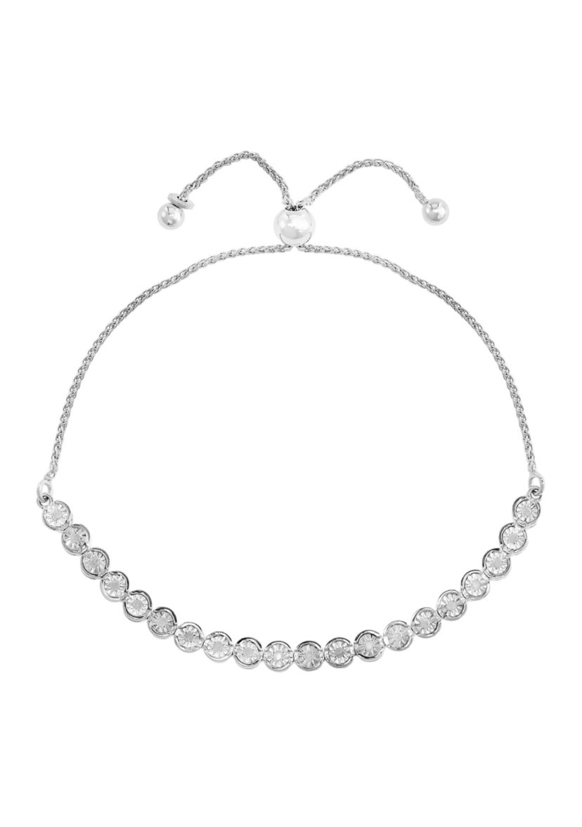 Sterling Silver Diamond Bracelet 