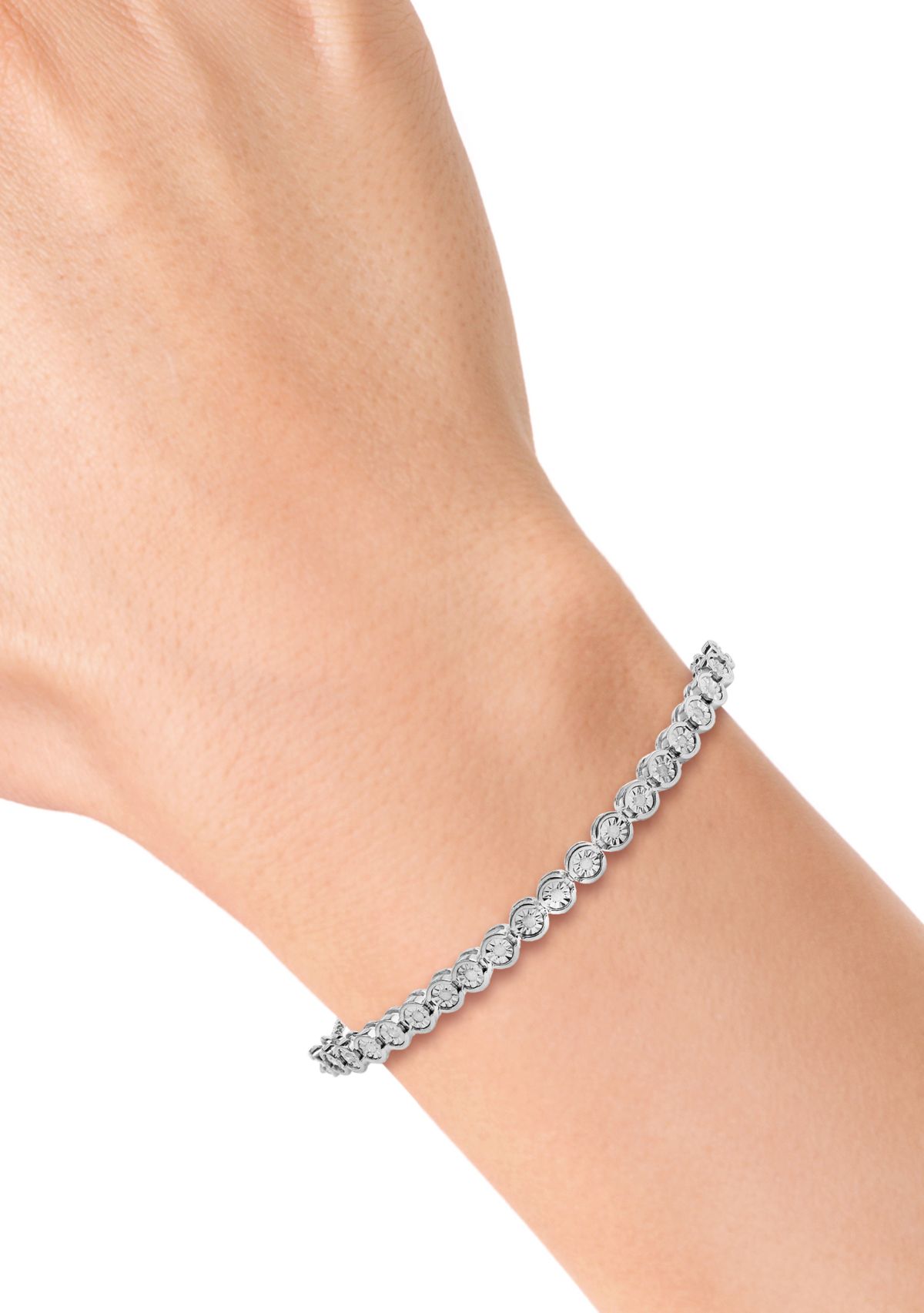 Sterling Silver Diamond Bracelet 