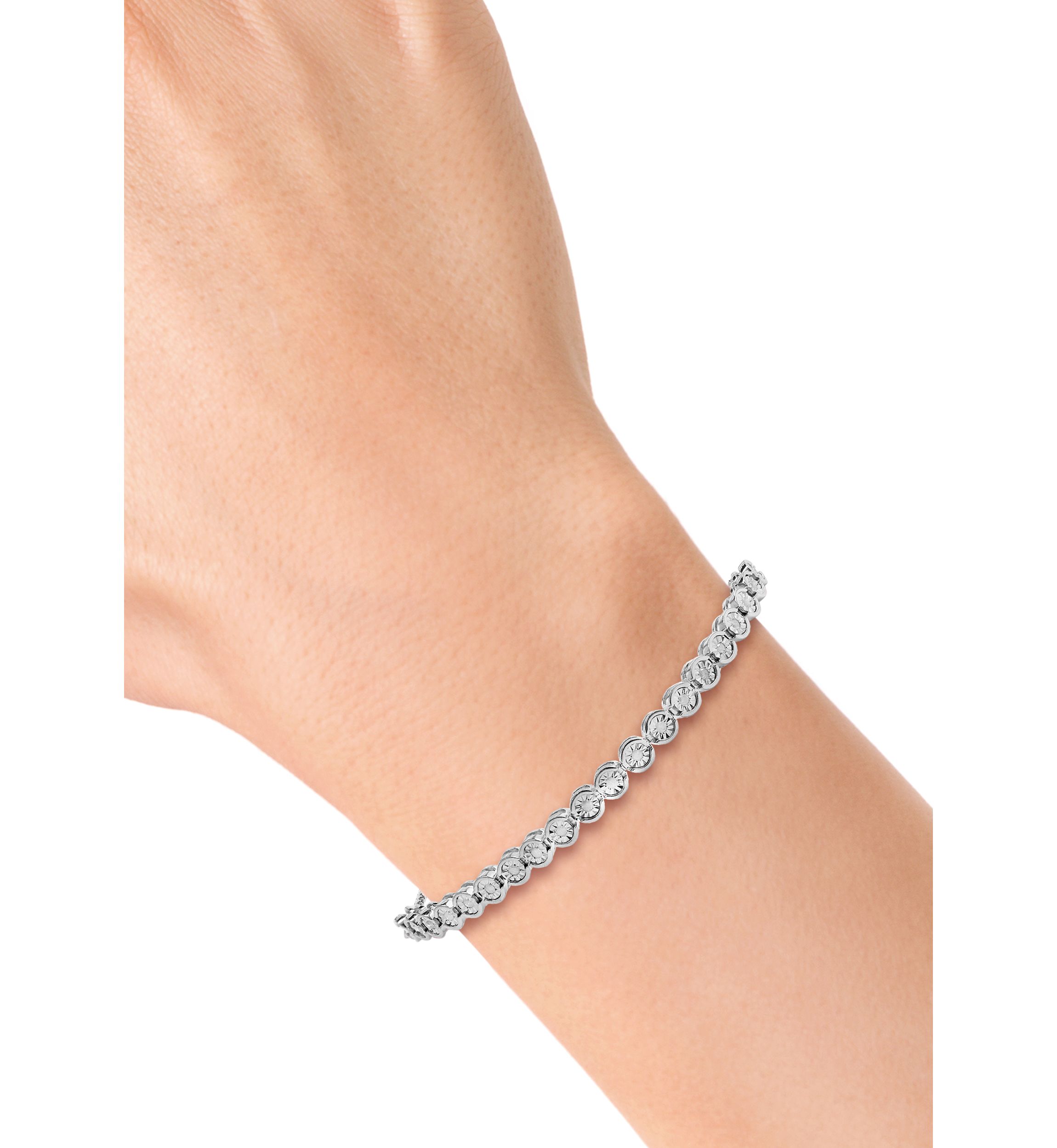 Sterling Silver Diamond Bracelet 