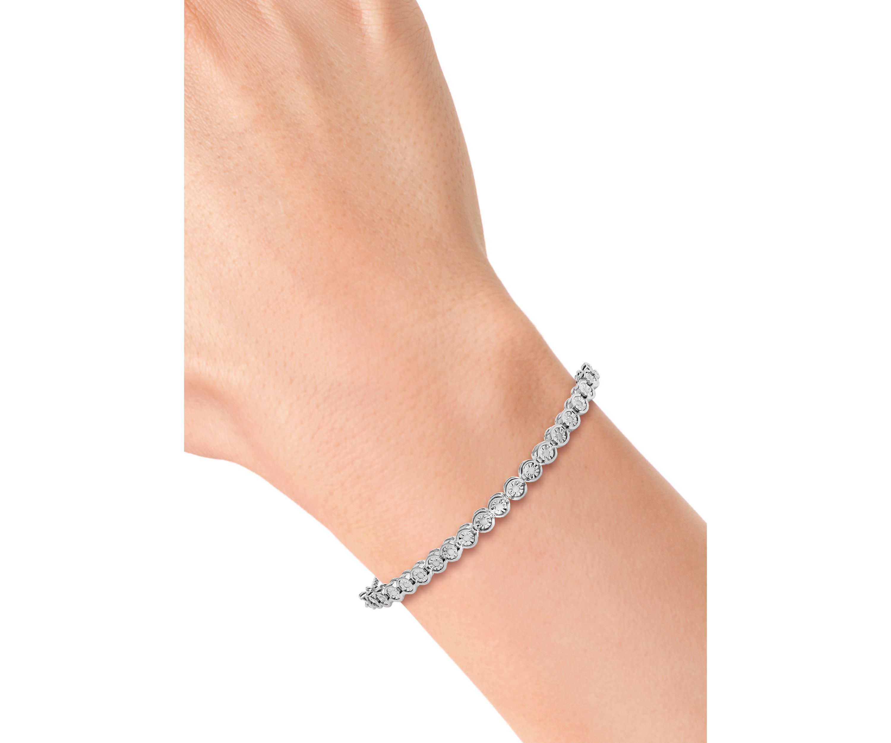 Sterling Silver Diamond Bracelet 