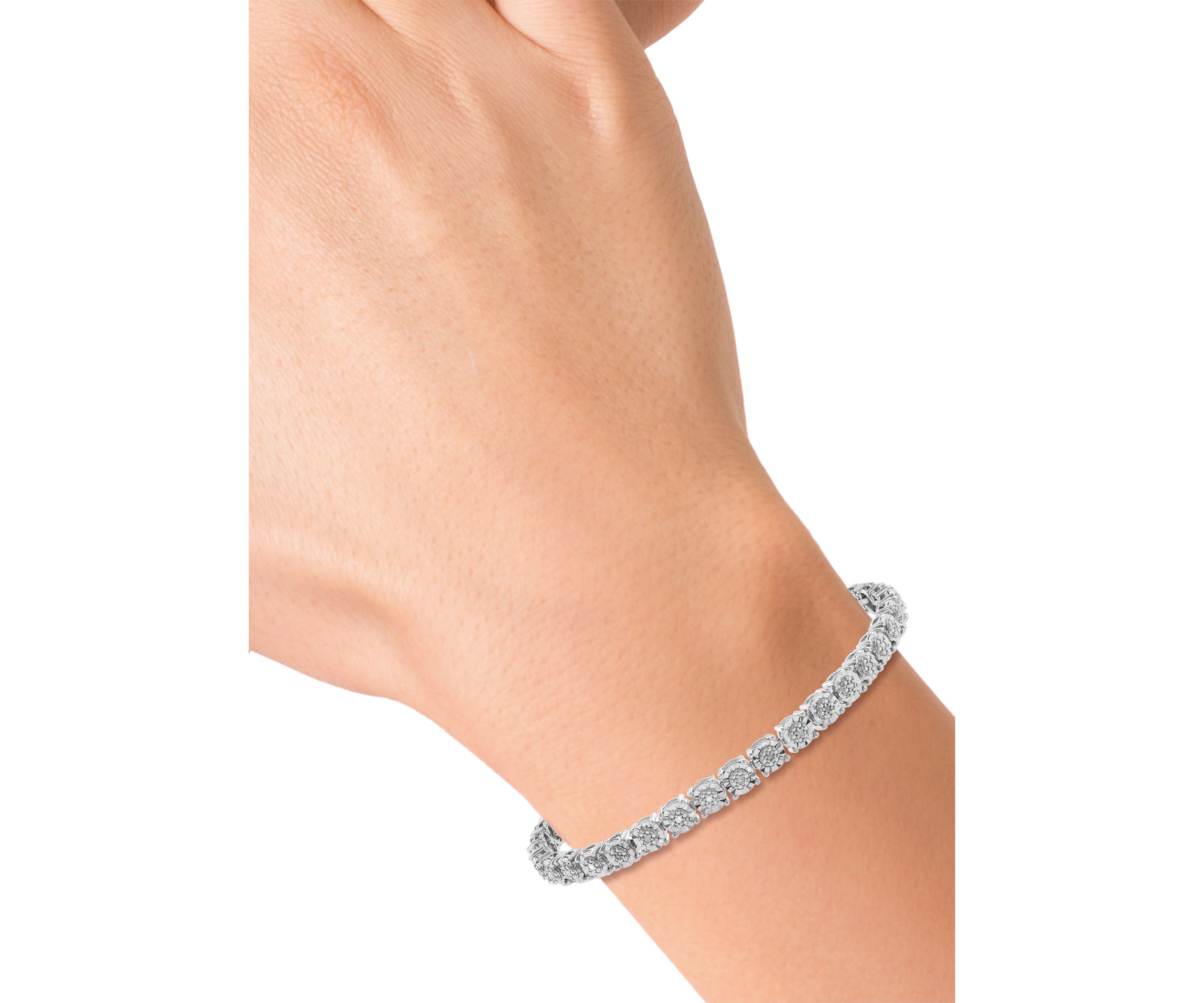 Sterling Silver Diamond Tennis Bracelet 