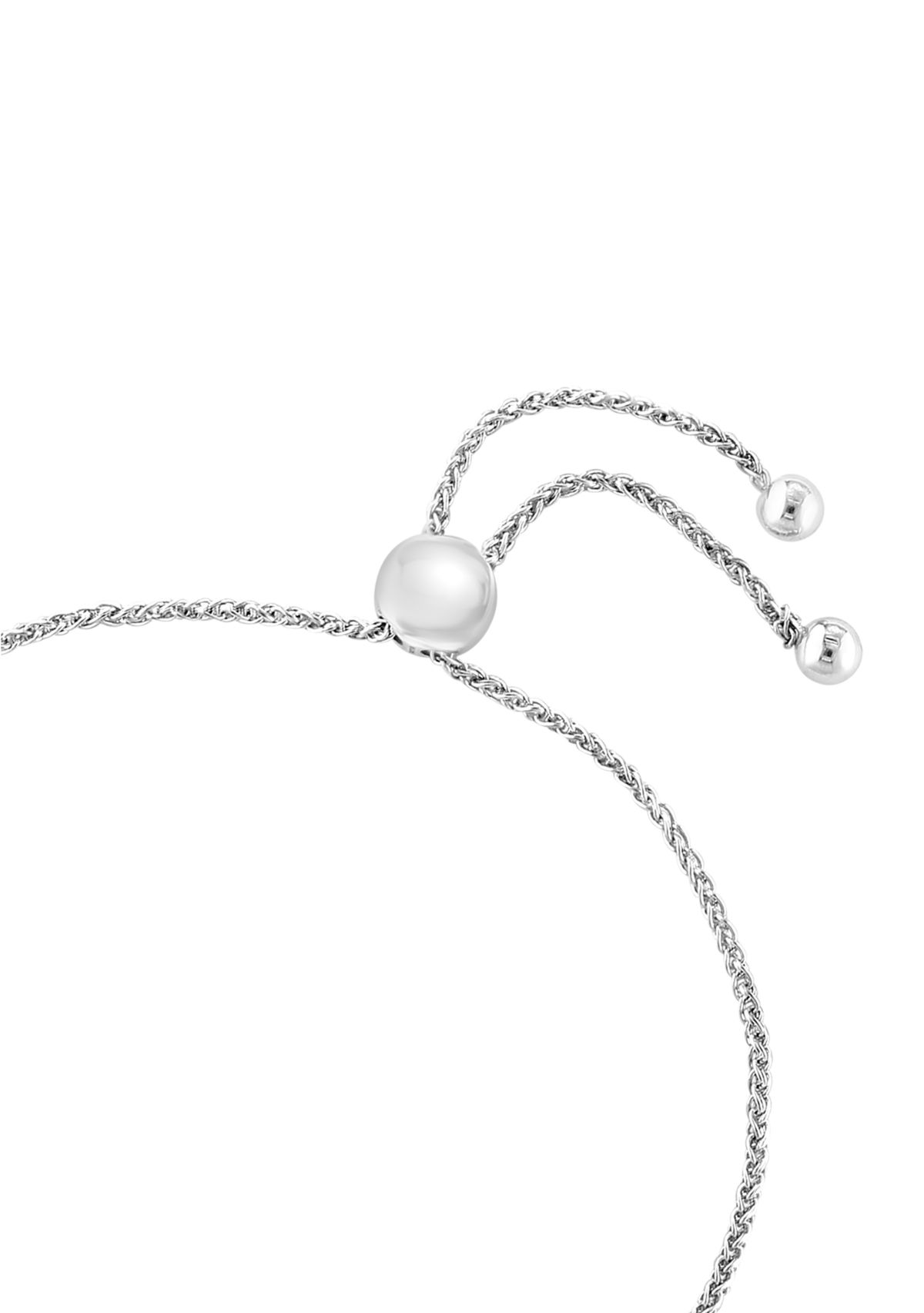 Sterling Silver Diamond Bolo Bracelet