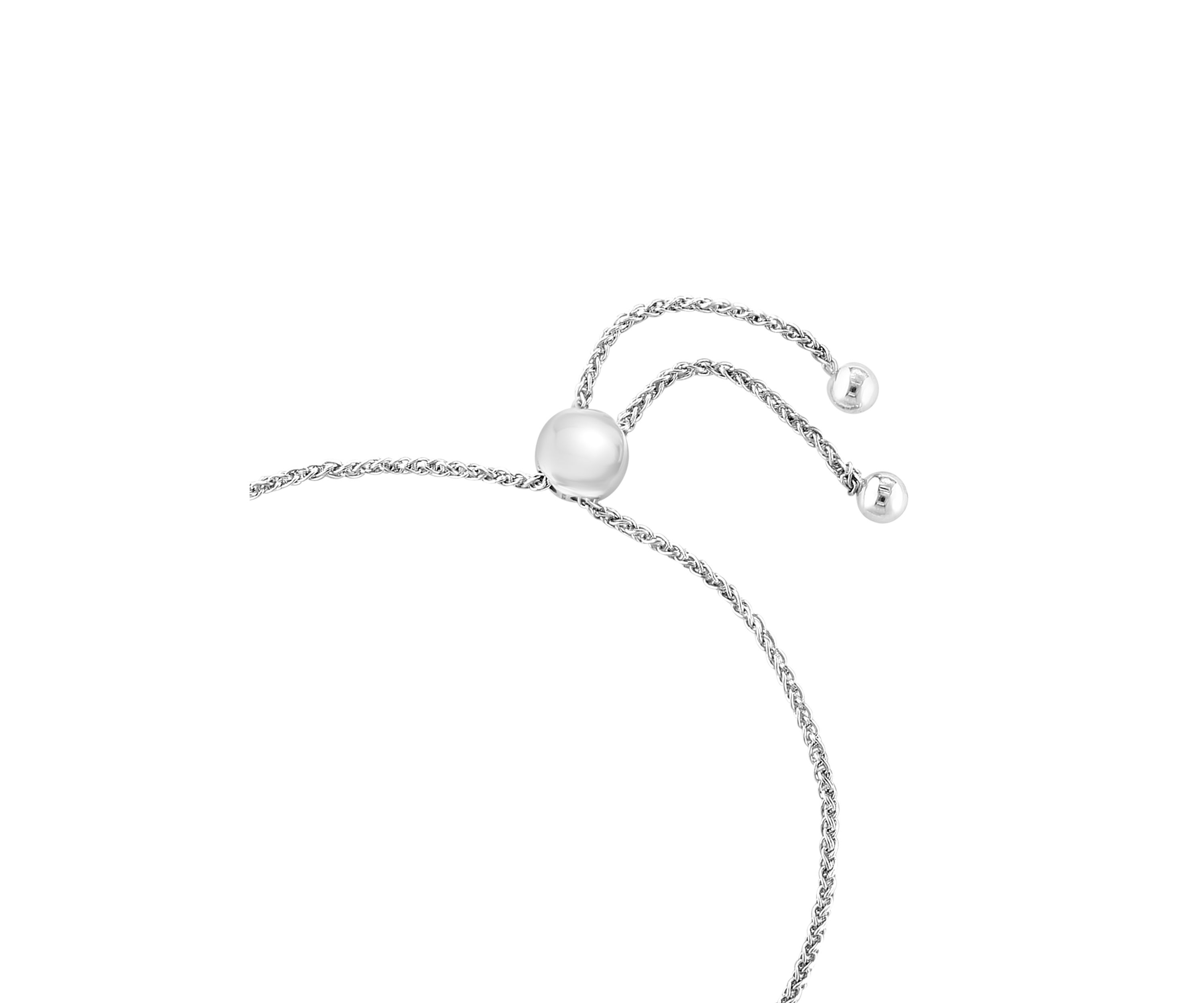 Sterling Silver Diamond Bolo Bracelet