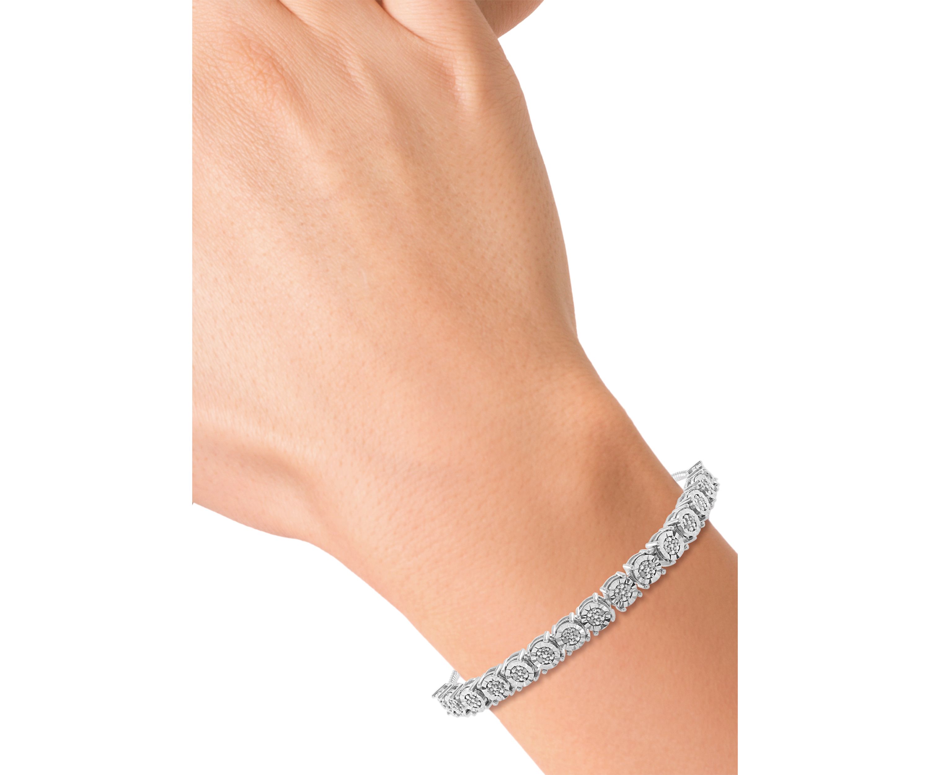 Sterling Silver Diamond Bolo Bracelet