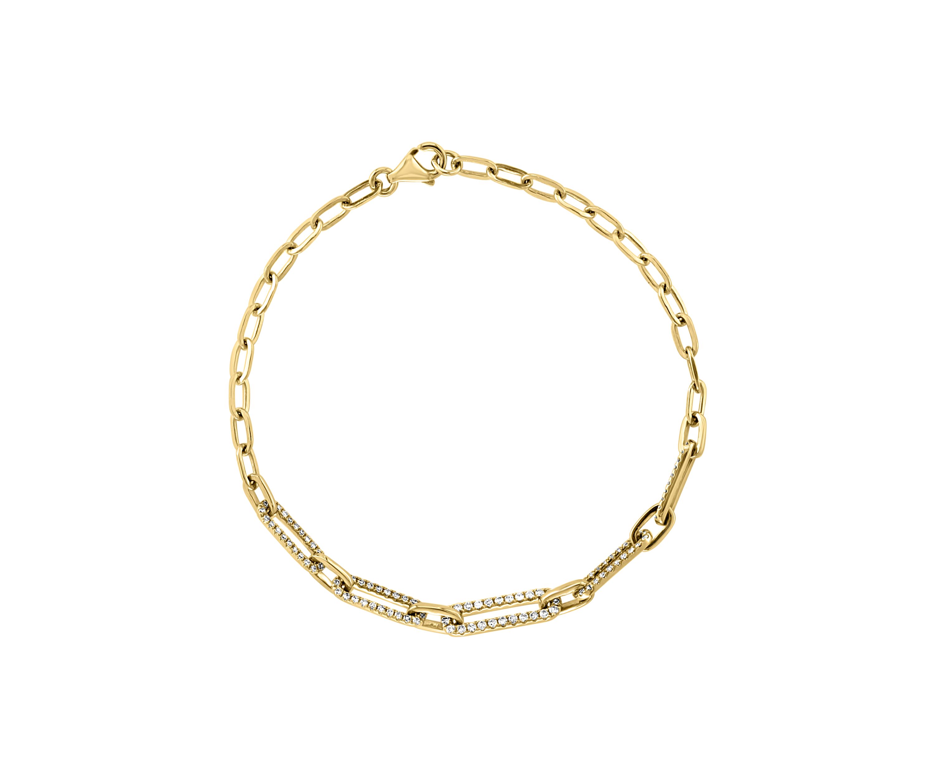 1/2 ct. t.w. Diamond Chain Bracelet in 14K Yellow Gold 
