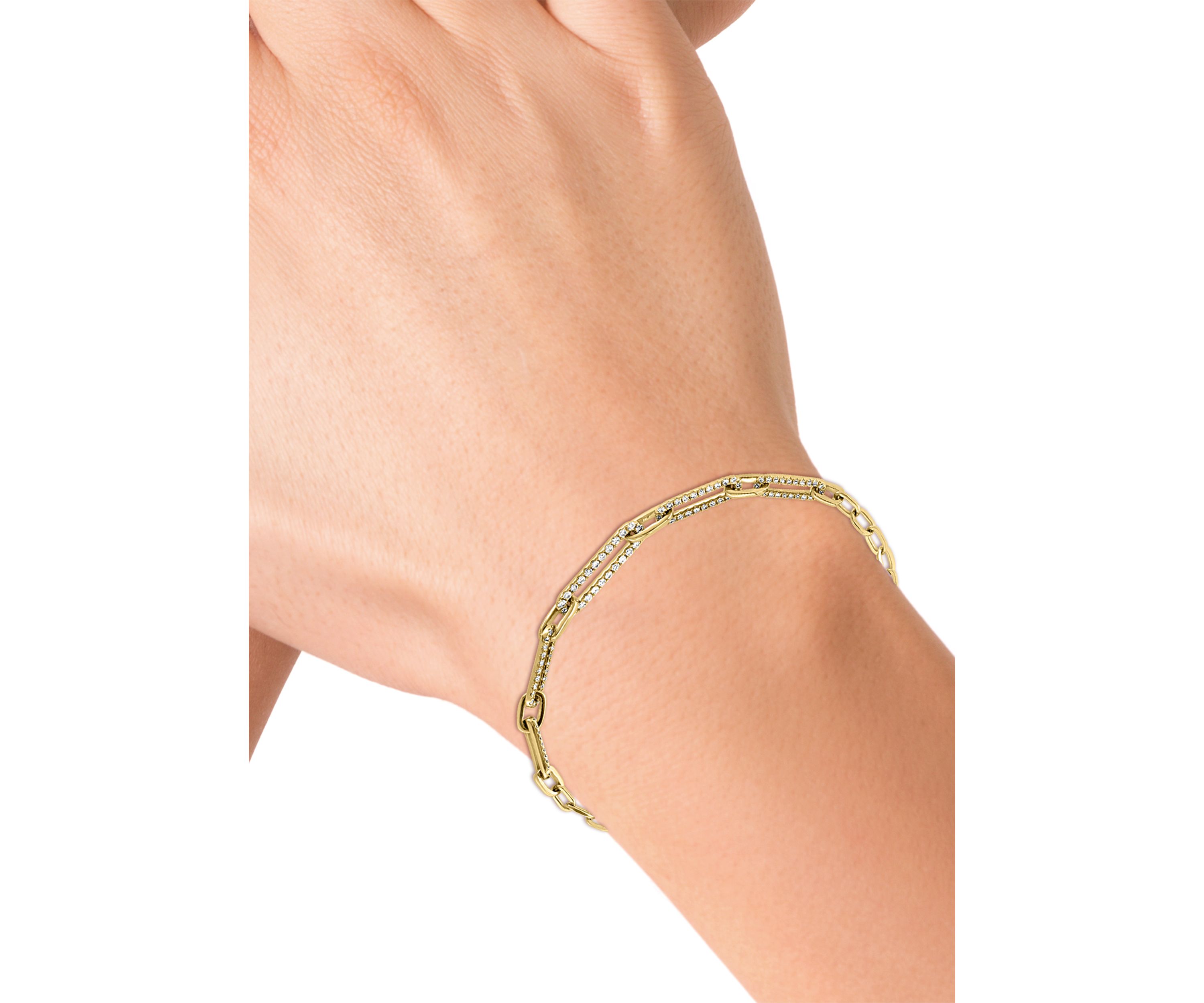 1/2 ct. t.w. Diamond Chain Bracelet in 14K Yellow Gold 