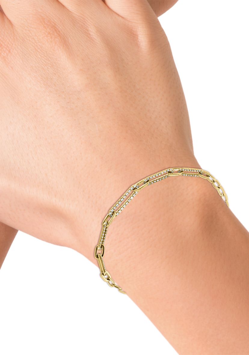 1/2 ct. t.w. Diamond Chain Bracelet in 14K Yellow Gold 