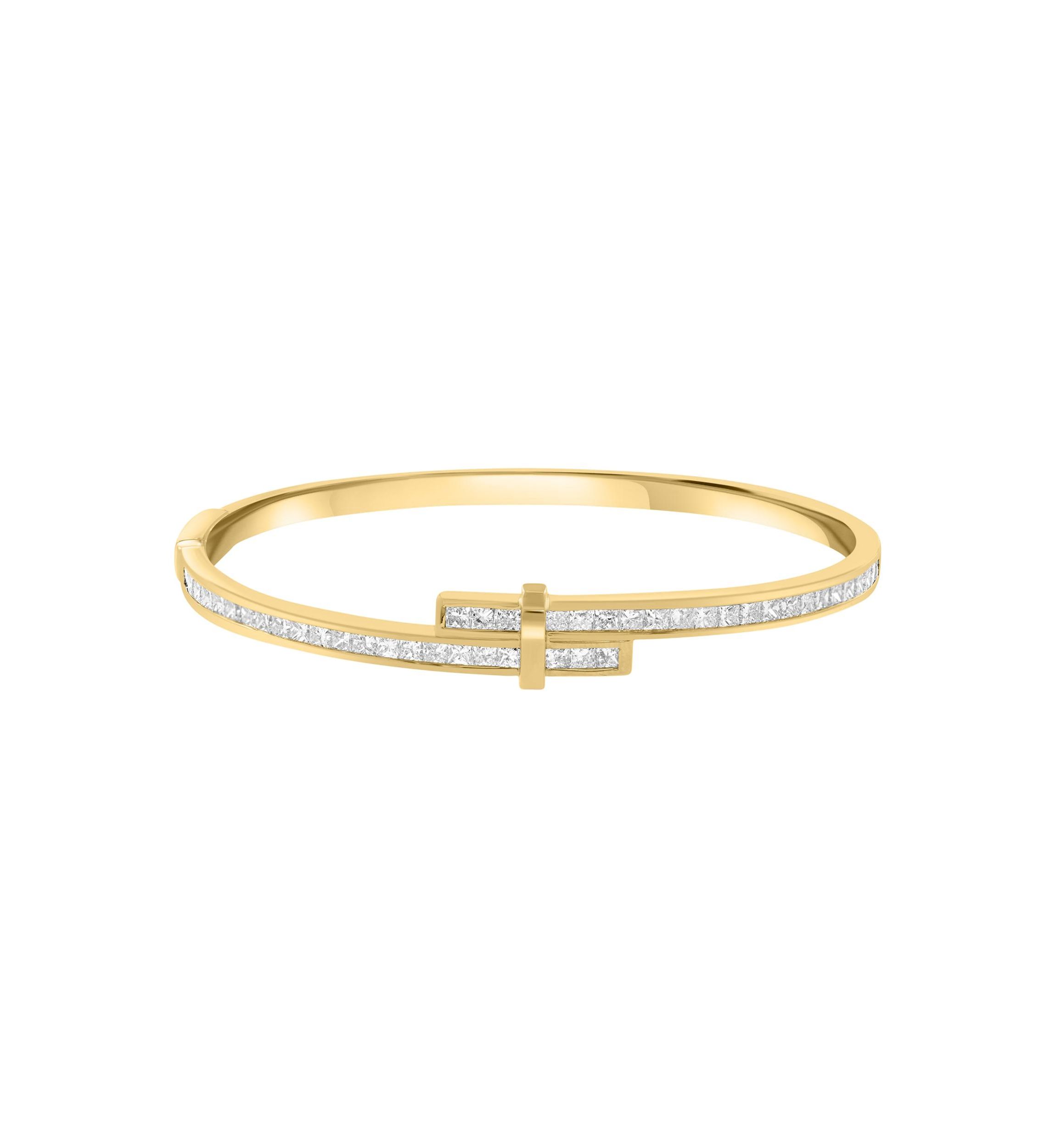 2.86 ct. t.w. Lab Grown Diamond Bangle Bracelet in 14K Yellow Gold
