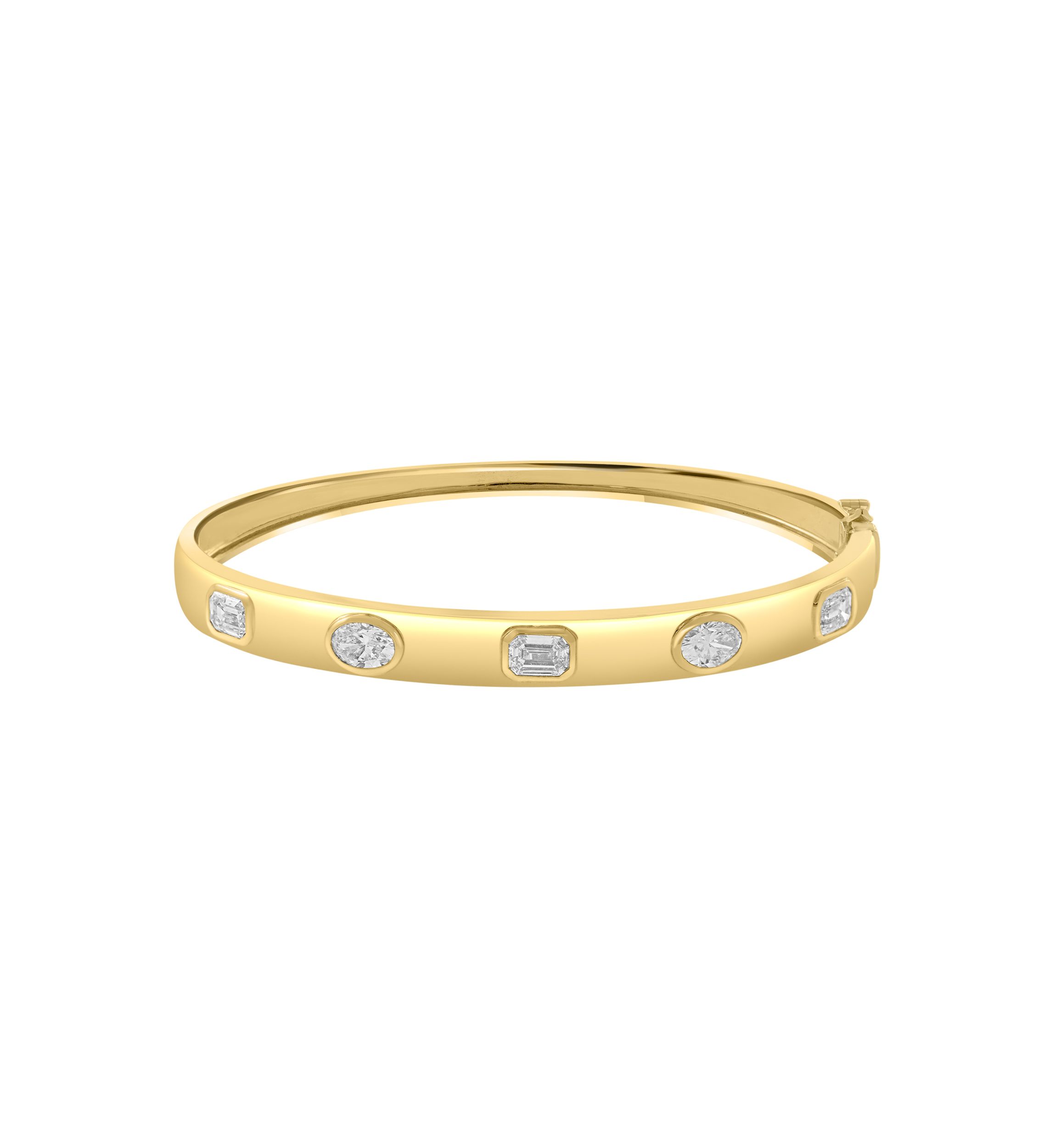 14K Yellow Gold Lab Grown Diamond Bangle 