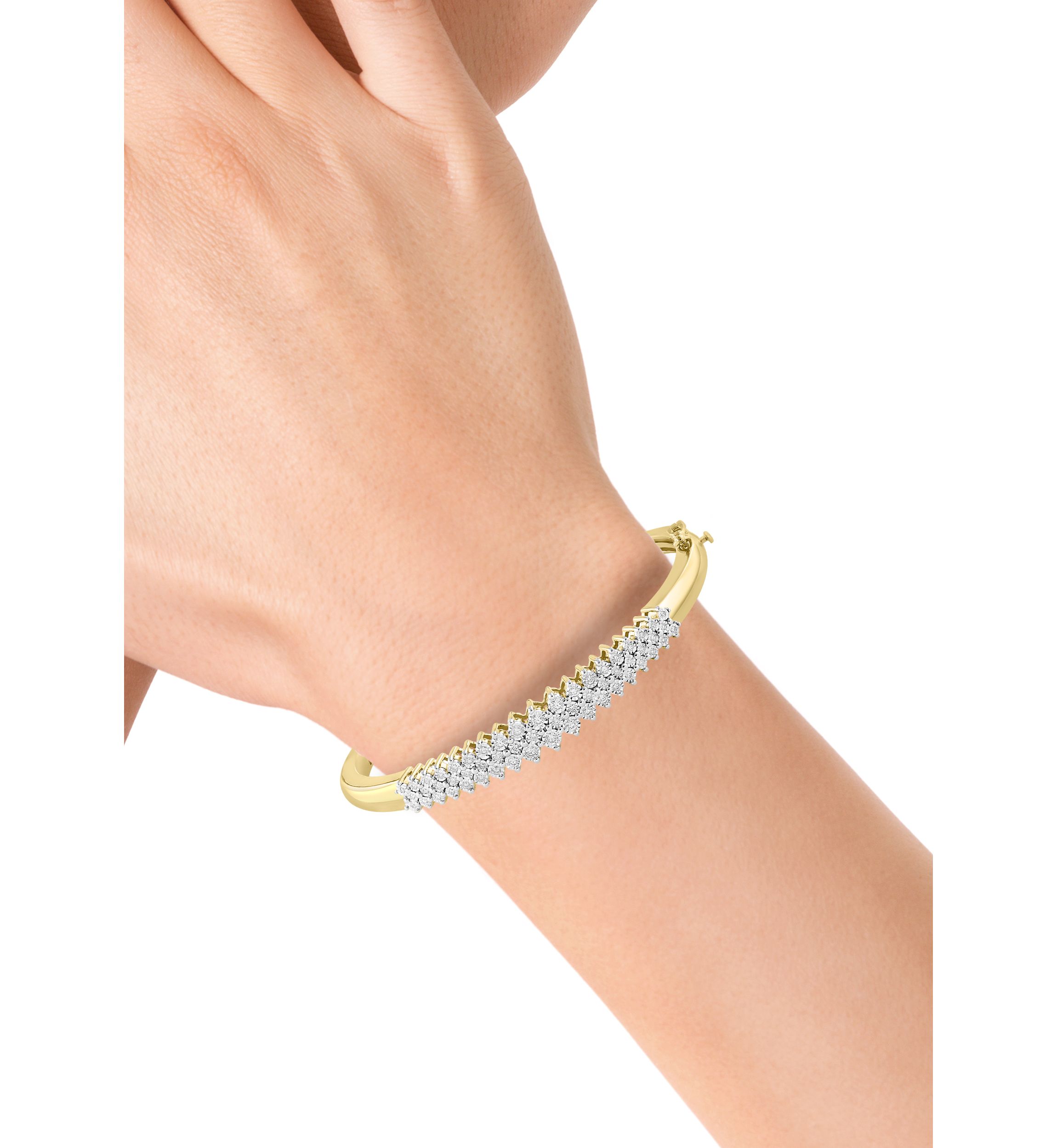 1/2 ct. t.w. Diamond Bracelet in Gold Plated Sterling Silver 