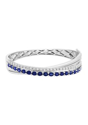 Effy 12 ct tw Diamond 451 ct tw Sapphire Bangle Bracelet