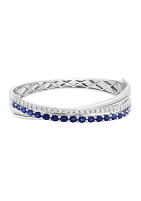 Effy 1/2 Ct. T.w. Diamond, 4.51 Ct. T.w. Sapphire Bangle Bracelet