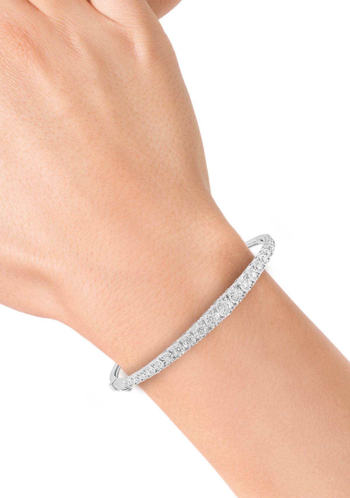 Diamond Bangle Bracelet in 14K White Gold