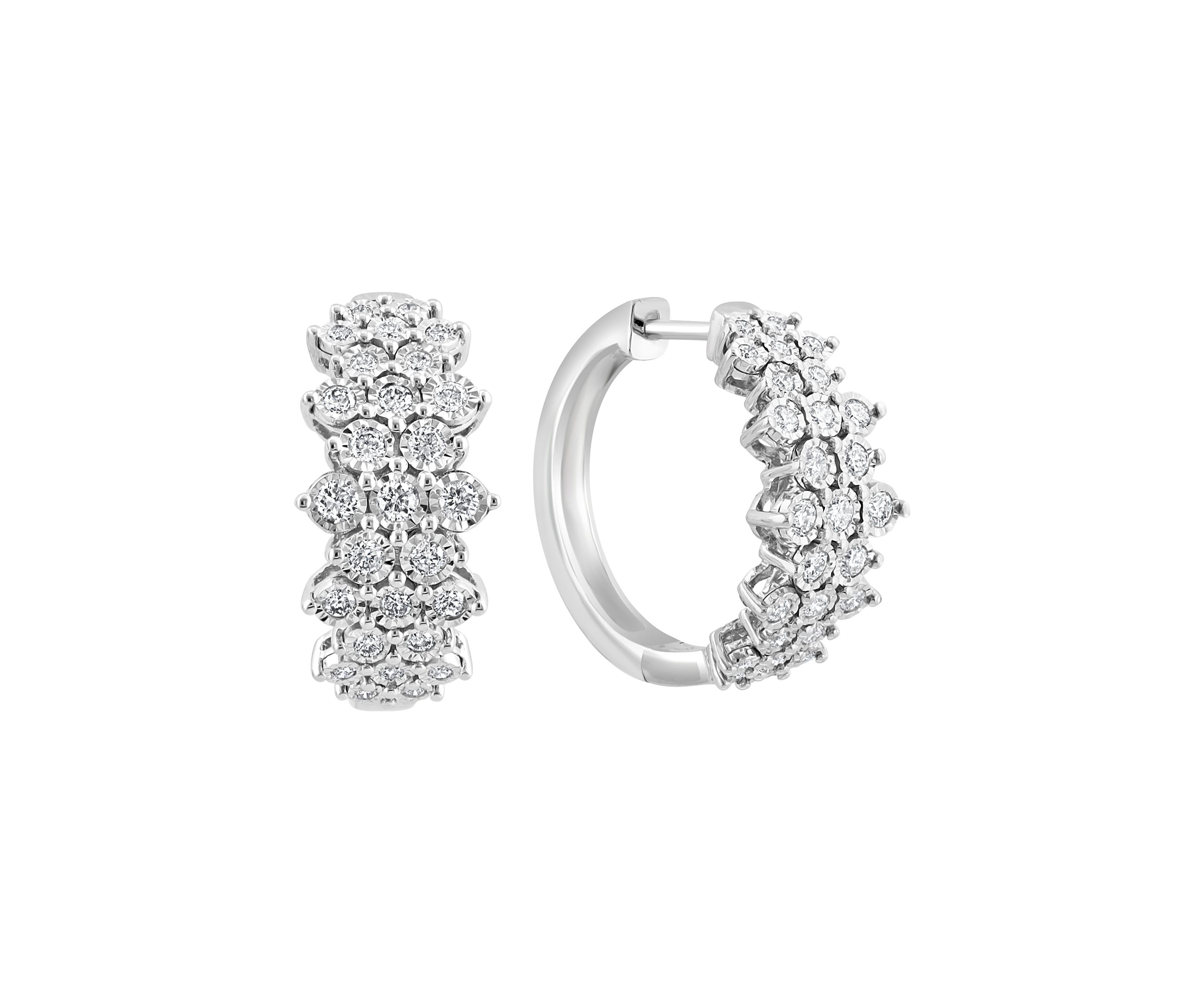 Lab Grown Diamond Miracle Set Earrings in Sterling Silver
