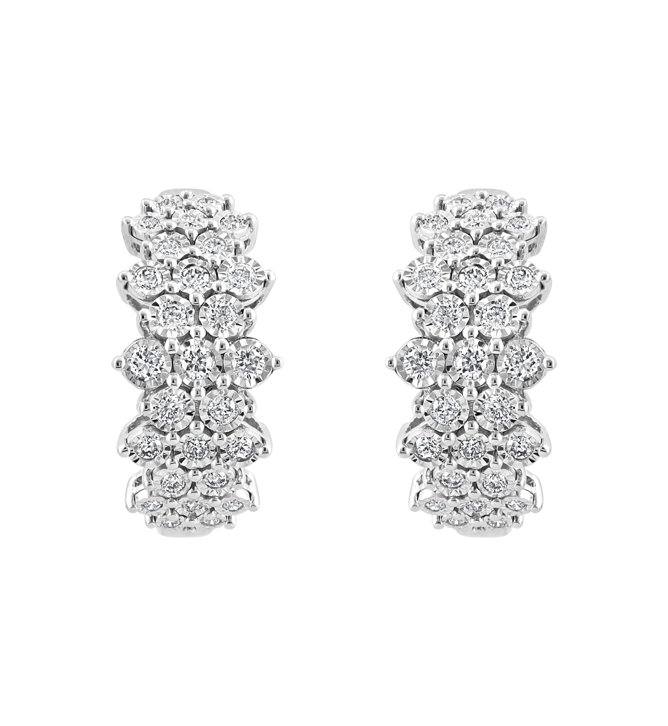 Lab Grown Diamond Miracle Set Earrings in Sterling Silver