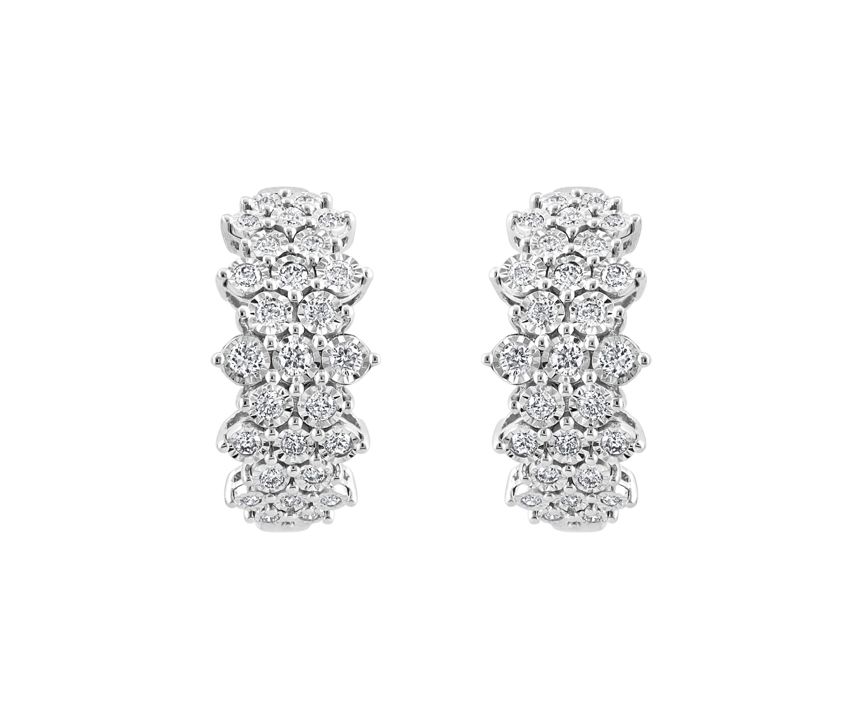 Lab Grown Diamond Miracle Set Earrings in Sterling Silver